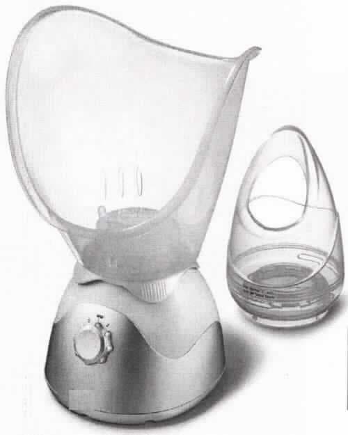 Gesichtssauna FS 50,
- aus einem spezifisch geformten Basisgerät mit Wasserbehälter, Drehschalter und Kontroll-Lampe, 
  2 Dampfmasken, Aroma-Aufsatz sowie Netzstecker (Abbildung siehe Anlage),
- zum Verdampfen von Wasser durch Erhitzen,
- für eine Spannung von 230 VAC bei einer Leistung von 120 W,
- nach Art und Beschaffenheit zur Verwendung im Haushalt bestimmt,
- in einer gemeinsamen Verkaufsumschließung mit Messbecher und Bedienungsanleitung (Beipack).
Die Gesichtssauna bestimmt den Charakter des Ganzen.

"Anderes Elektrowärmegerät für den Haushalt, anderes als in den TARIC-Codes 8516 71 00 00 bis 8516 79 70 10 genannt (Warenzusammenstellung aus Gesichtssauna -charakterbestimmend- und Beipack) - Gesichtssauna"