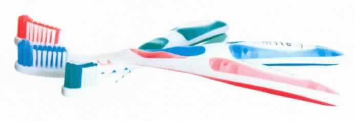 Bei der sog. "Opalesence Smilebrush" handelt es sich um eine Zahnbürste mit einem Griff aus Kunststoff und mit einem Einsatz aus Borsten am Kopf der Bürste, die in zwei Farben bis zu vierreihig aufgebracht sind. 

Die Ware gibt es in drei verschiedenen Farben (rot, grün und blau).

Sie ist als "Bürste, Zahnbürste" einzureihen.
