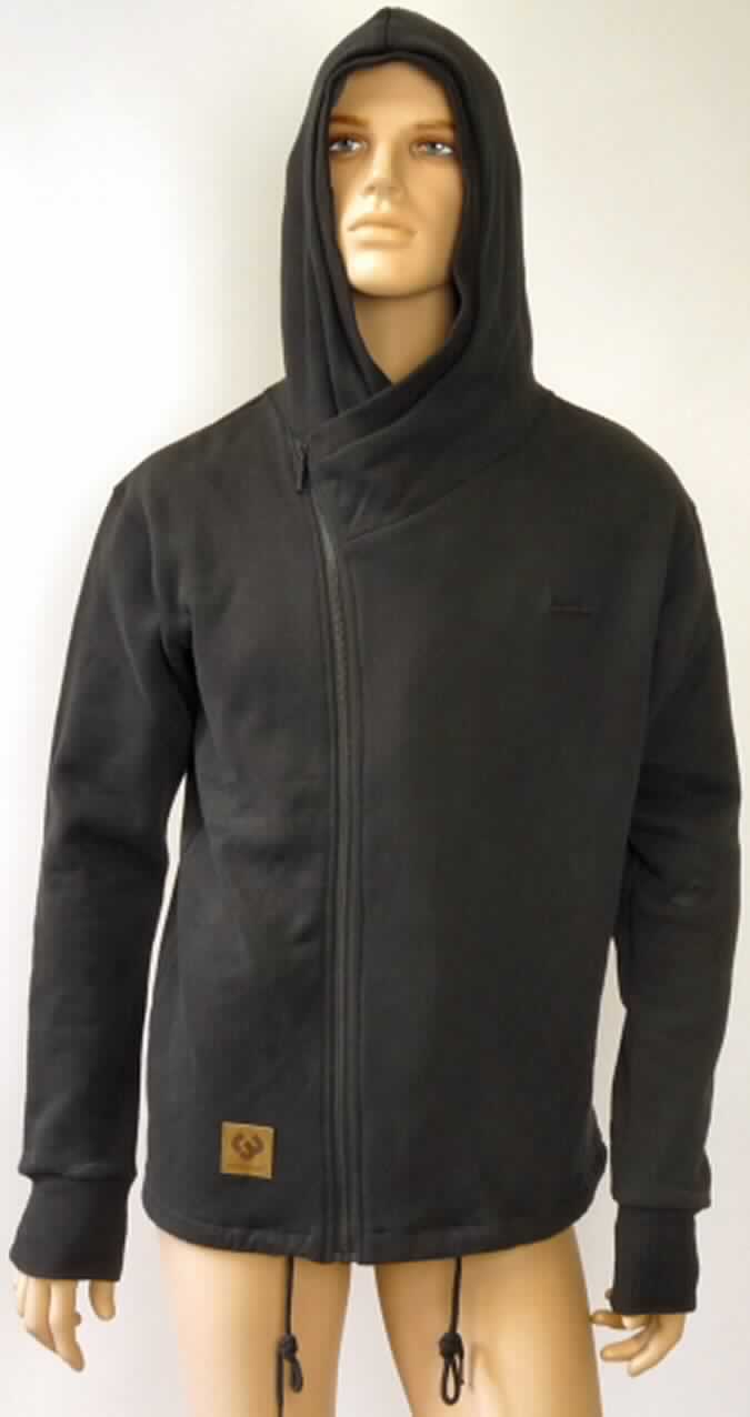Blouson, sog. Weste, RW10520503 - Sweatshirt Keane, Größe M, Foto siehe Anlage,
- aus ca. 1,7 mm dicken, einfarbigen, beidseitig gerauten Gewirken aus laut Antrag 80 % Baumwolle und 20 % 
  Polyster (synthetische Chemiefasern),  
- über den Schritt reichend (Rückenlänge: ca. 70 cm),
- mit gefütterter Kapuze, deren Ränder von links auf rechts überlappen (Männerkleidung),
- vorn mit einer nach rechts versetzten, durchgehenden Öffnung mit Reißverschluss,
- mit langen Ärmeln (somit keine Weste der Position 6110), die über den unteren Rand des Kleidungsstücks 
  hinausreichen; an den Ärmelenden mit gerippt gewirkten, verengenden Bündchen,
- am unteren Rand mit einem Tunnelzug zu verengen.

"Blouson, aus Gewirken, für Männer, aus Baumwolle"