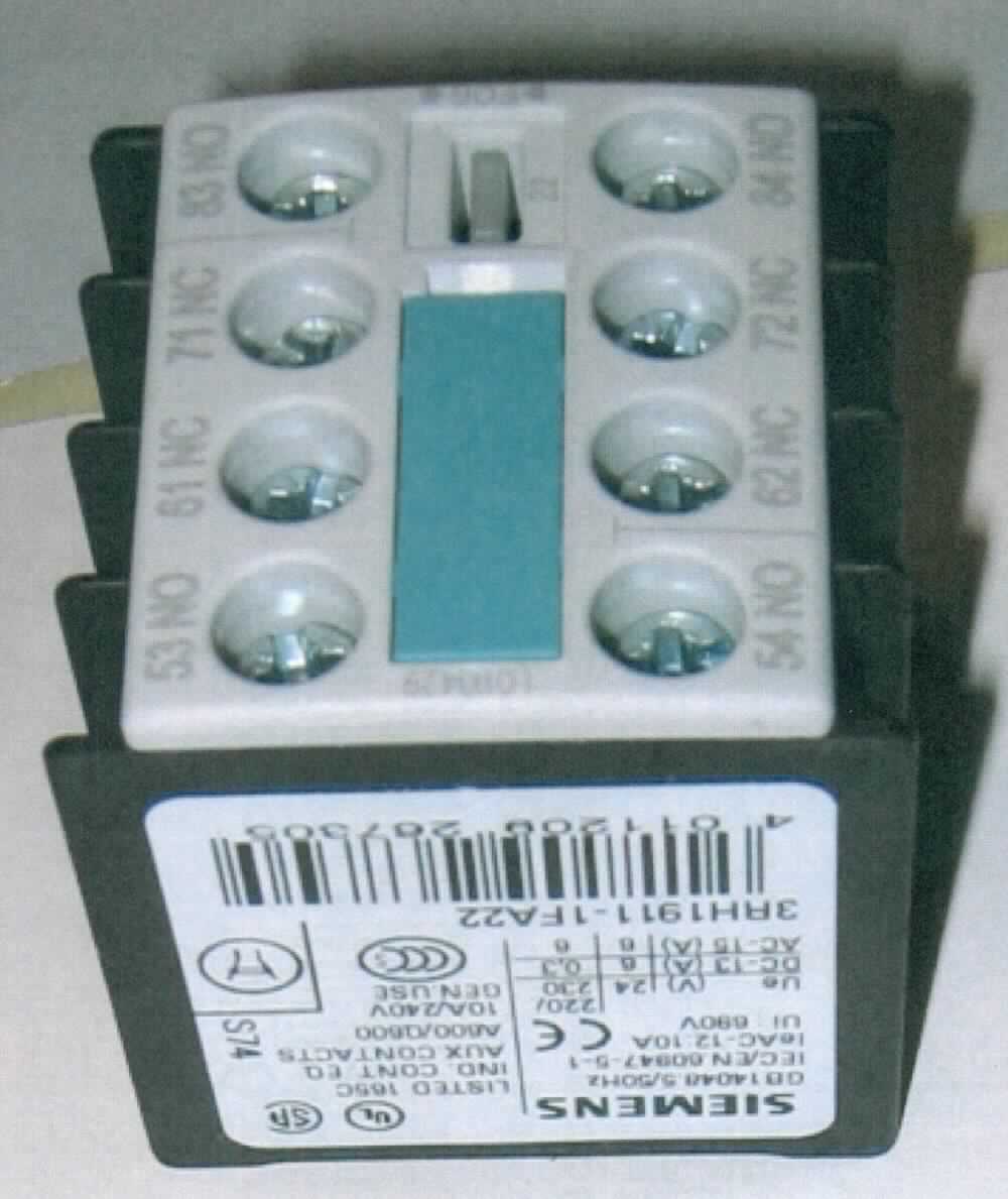 Sog. Hilfsschütz (aux Contactor),
- in einem Kunststoffgehäuse mit mehreren Anschlüssen,
- für eine Spannung von 24 V und eine Stromstärke von 6 A,
- zum elektromagnetischen Schalten. 

Die Ware wird als "elektrisches Gerät zum Schließen und  Unterbrechen von elektrischen Stromkreisen, Relais, für eine Spannung von 60 V oder weniger, für eine Stromstärke von mehr als 2 A, nicht für bestimmte Luftfahrzeuge, keine Ware des TARIC-Codes 8536 4190 30 0" eingereiht.

Anlage: 1 Abbildung