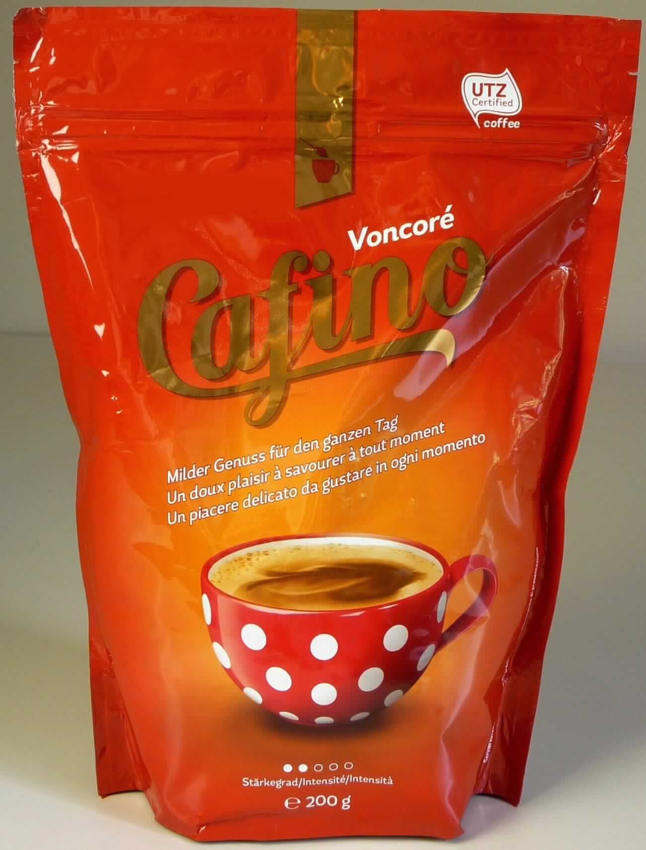 Löslicher Extrakt aus Kaffee und Zichorie

Beschaffenheit des vorgelegten Warenmusters: 
Wiederverschließbarer, roter, buntbedruckter Standfolienbeutel mit Aufdruck der Warenbezeichnung (löslicher 
Extrakt aus Kaffee und Zichorie) sowie der Angaben u. a. zu den Zutaten (Röstkaffee, geröstete Zichorie), zur 
Zubereitung (2 g mit 150 ml 85 - 90 °C heißem Wasser übergießen) und zur Inhaltsmenge (200 g).

Inhalt: Dunkelbraunes, wasserlösliches Granulat; Geruch vorherrschend nach Röststoffen; Geschmack bitter, 
nach Röststoffen, kaffeeähnlich; anleitungsgemäße Zubereitung ergibt ein Kaffeegetränk.

Auszüge aus einer Mischung von Kaffee und Kaffeemitteln in beliebigem Verhältnis gelten als Kaffee.

Auszug aus Kaffee