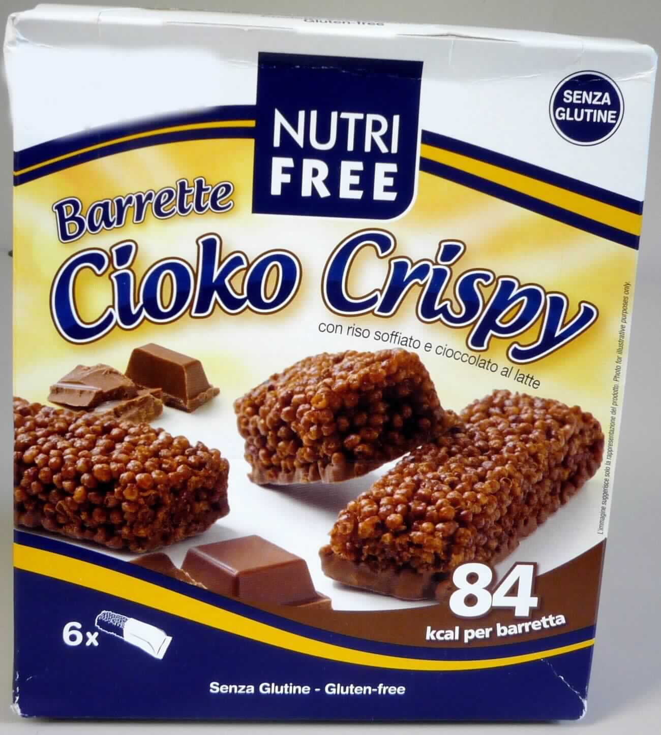 Puffreisriegel mit Schokolade

Antragsangaben:
Cioko Crispy 6 x 20 g

Beschreibung des vorgelegten Warenmusters:
Ca. 9 cm langer, 2,5 cm breiter und 2 cm dicker brauner Riegel aus mit einer sehr dünnen, durchscheinenden 
kakaohaltigen Schicht überzogenen Reiscrispies, am Boden und seitlich zum Teil mit Milchschokolade überzogen; 
Geschmack süß, nach Schokolade und geröstetem Getreide. Sechs einzeln in weisse Schlauchfolie eingeschweißte Riegel (je 20 g) befinden sich in einem weiß - blauen Original-Umkarton. Der Aufdruck enthält mehrsprachige Angaben zum Erzeugnis ("Barrette - Cioko Crispy con riso soffiato e cioccolato al latte" und "Puffreisriegel mit Milchschokolade"), Angaben zum Inhalt (120 g), die Zutatenliste und die GTIN (siehe Feld 8).

Kakao, berechnet als vollständig entfetteter Kakao: 6 GHT oder weniger 
(festgestellt gem. ErlKN Kap 19 (KN) RZ 01.0, 02.1)

Lebensmittel, durch Aufblähen oder Rösten von Getreide oder Getreideerzeugnissen hergestellt, 
auf der Grundlage von Reis