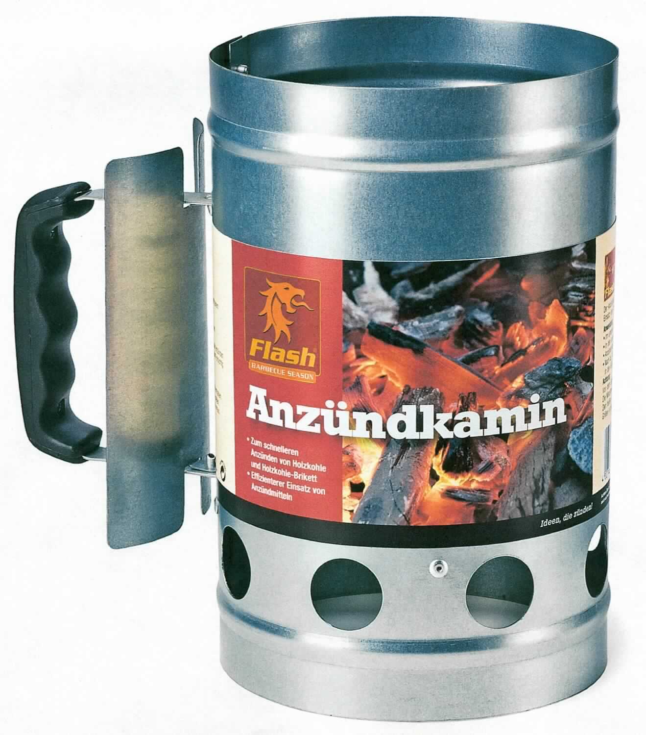 Es handelt sich um aus verzinktem Stahlblech gefertigte Erzeugnisse, im Wesentlichen bestehend aus einem zylinderförmigen, an beiden seiten offenen Behälter, der im unteren Bereich umlaufend in regelmäßigen Abständen mit kreisrunden Luftlöchern versehen ist. Im Innern befindet sich oberhalb der Luftlöcher eine geloche Auflagefläche
Die Erzeugnisse sind an der Außenseite mit einer Haltevorrichtung mit Griff aus Kunststoff oder Kautschuk und einem Hitzeschild aus Stahl ausgestattet.
Sie dienen als Anzündhilfe für Grillgeräte, indem Holzkohle auf der gelochten Auflagefläche zum Glühen gebracht und anschließend in ein Grillgerät umgefüllt wird.
Die Erzeugnisse sind mit einer bedruckten Papierbanderole umwickelt.
-Antragstellerangaben-

Abbildung siehe Anlage.

Derartige Erzeugnisse gehören als "den Grillgeräten ähnliche nicht elektrische Haushaltsgeräte, für Feuerung mit festen Brennstoffen, aus Stahl" zum TARIC-Code 7321 8900 00.