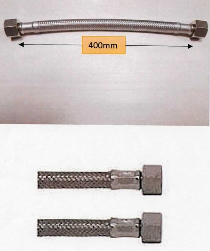 Es handelt sich um etwa 400 mm lange, flexible Schläuche für Armaturen aus einem Drahtgeflecht aus Stahl mit einem Innenschlauch aus Kunststoff. Die Erzeugnisse sind an beiden Enden jeweils mit einer Presshülse aus Stahl und einem Verbindungsstück mit Innengewinde (3/8") aus einer Kupfer-Zink-Legierung mit gewichtsmäßig vorherrschendem Kupfergehalt (Messing) versehen. 
Kupfer herrscht gewichtsmäßig gegenüber jedem anderen unedlen Metall vor. 
- Antragstellerangaben - 

Die unedlen Metalle sind aufgrund des Umfangs gegenüber Kunststoff charakterbestimmend. 

Abbildung siehe Anlage.

Derartige Erzeugnisse gehören als "Schläuche aus anderen unedlen Metallen als aus Eisen oder Stahl, auch mit Verbindungsstücken, andere als solche der Codenummer 8307 9000 10 0" zur Codenummer 8307 9000 90 0 des Zolltarifs.