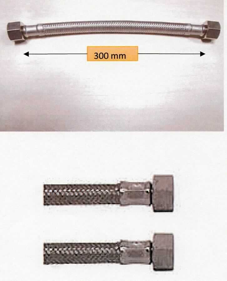 Es handelt sich um etwa 300 mm lange, flexible Schläuche für Armaturen aus einem Drahtgeflecht aus Stahl mit einem Innenschlauch aus Kunststoff. Die Erzeugnisse sind an beiden Enden jeweils mit einer Presshülse aus Stahl und einem Verbindungsstück mit Innengewinde (3/8") aus einer Kupfer-Zink-Legierung mit gewichtsmäßig vorherrschendem Kupfergehalt (Messing) versehen. 
Kupfer herrscht gewichtsmäßig gegenüber jedem anderen unedlen Metall vor. 
- Antragstellerangaben - 

Die unedlen Metalle sind aufgrund des Umfangs gegenüber Kunststoff charakterbestimmend. 

Abbildung siehe Anlage.

Derartige Erzeugnisse gehören als "Schläuche aus anderen unedlen Metallen als aus Eisen oder Stahl, auch mit Verbindungsstücken, andere als solche der Codenummer 8307 9000 10 0" zur Codenummer 8307 9000 90 0 des Zolltarifs.