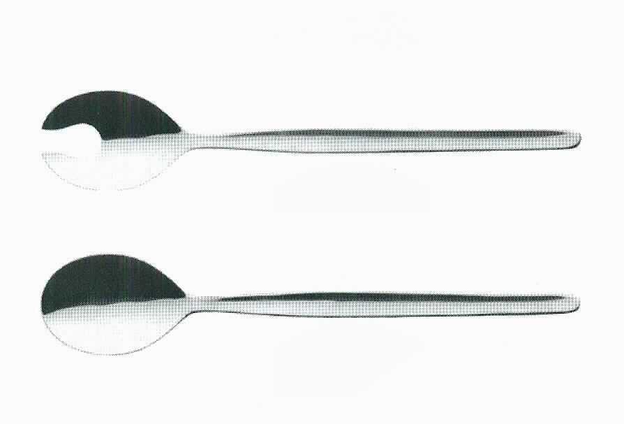Salatbesteck; es handelt sich um eine Zusammenstellung, bestehend aus einem Löffel und einem schaumlöffelähnlichen Erzeugnis, aus nicht rostendem Stahl (18/0 lt. Antragstellerangaben). Die Erzeugnisse dienen zum Vorlegen von Salaten bei Tisch. 
Die Löffel sind einzeln in Folie verpackt und mit einem Gummi zusammengefasst.

Abbildung siehe Anlage.

Derartige Erzeugnisse gehören als "Zusammenstellungen von Löffeln und den Schaumlöffeln ähnlichen Waren, aus nicht rostendem Stahl, mit arbeitendem Teil aus unedlem Metall" zur Codenummer 8215 2010 00 des Integrierten Zolltarifs der Gemeinschaft (TARIC).