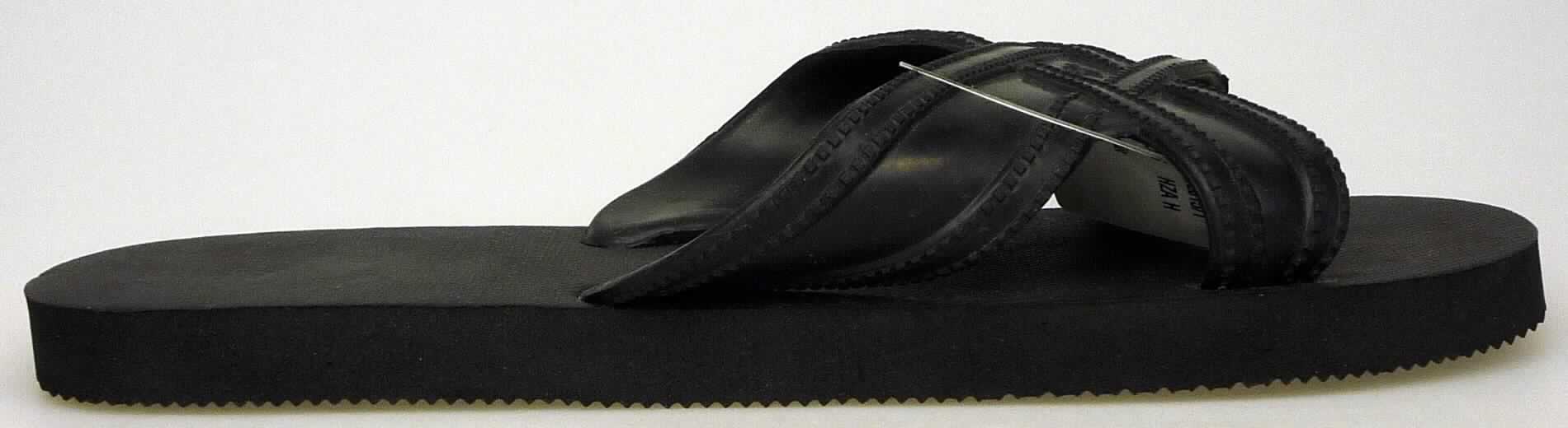 Freizeitsandalen (lt. Antrag: "RUBRSNDL, Womens Rubber Sandal"; Foto siehe Anlage)
- mit Laufsohlen aus Kautschuk,
- mit zehenfreiem Oberteil aus Kautschukriemen, an vier Punkten mit der Sohle durch Zapfen 
  zusammengesteckt

"Schuhe mit Laufsohlen aus Kautschuk und Oberteil aus Riemen aus Kautschuk, mit der Sohle durch Zapfen
 zusammengesteckt; keine Sportschuhe"