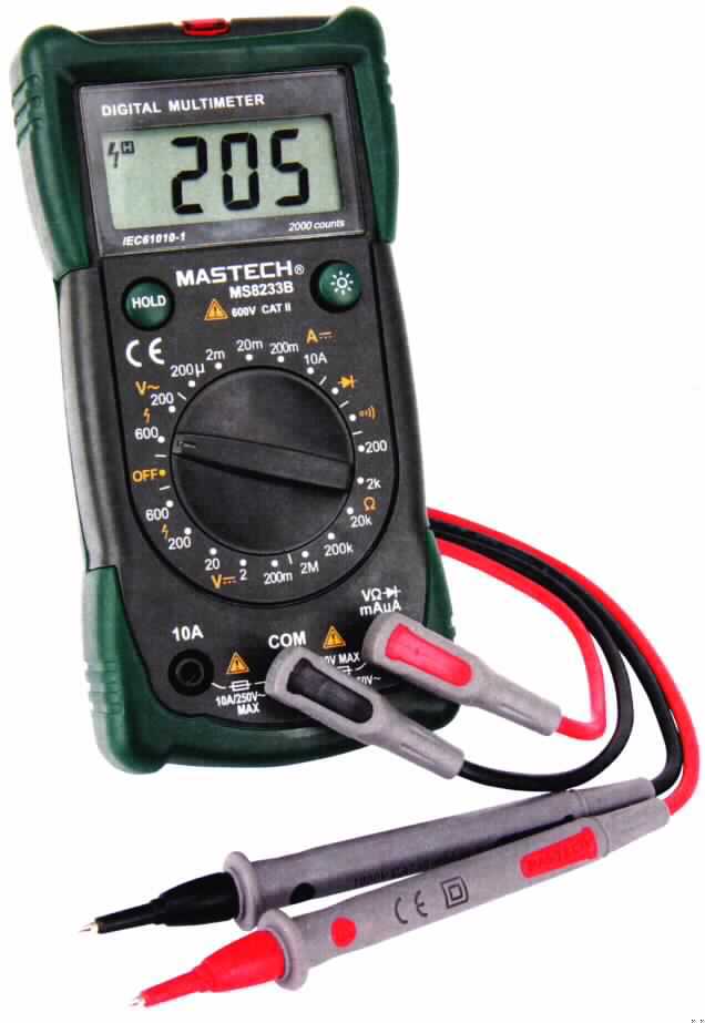 Der sog. Multimeter MS 8233 B in Form einer unvollständigen Ware besteht im Wesentlichen aus einem ca. 150 x 70 x 50 mm (L x B x H) großen Gehäuse aus Kunststoff, mit Tastatur, Drehschalter, Buchsen und LC-Display (äußere Form siehe Abbildung), inwändig montiert diverse aktive und passive Bauelemente, ohne Registriervorrichtung.
Mit dem Gerät werden elektrische Größen wie Stromspannung, Stromstärke und Widerstand gemessen.

Die Ware wird als "Multimeter, anderes als unter UPos. (TARIC) 9030 1000 10 bis 9030 3100 10 genannt" eingereiht.