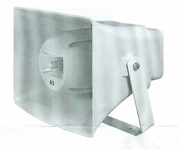 Alarmierungs-Musikhorn
- aus mehreren Lautsprechern und einem Übertrager in einem Kunststoffgehäuse mit Schalltrichter 
  und Montagebügel,
- mit einer Leistung von 60 W,
- zum Umwandeln von elektrischen Tonfrequenzimpulsen in Schallwellen.

"Mehrere Lautsprecher in einem gemeinsamen Gehäuse (Mehrfachlautsprecher) - Alarmierungs-Musikhorn"