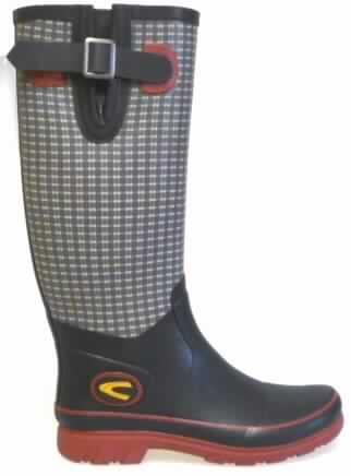 Gummistiefel (siehe Foto)
- wasserdicht,
- mit Laufsohlen aus (lt. Antrag) Kautschuk,
- mit Oberteil aus Kautschuk, nicht durch Nähen, Nieten, Nageln,
  Schrauben, Stecken oder ähnliche Verfahren zusammengefügt,
- ohne Metallschutz in der Vorderkappe,
- den Knöchel, jedoch nicht das Knie bedeckend (Schafthöhe: 36 cm bei Größe 37)