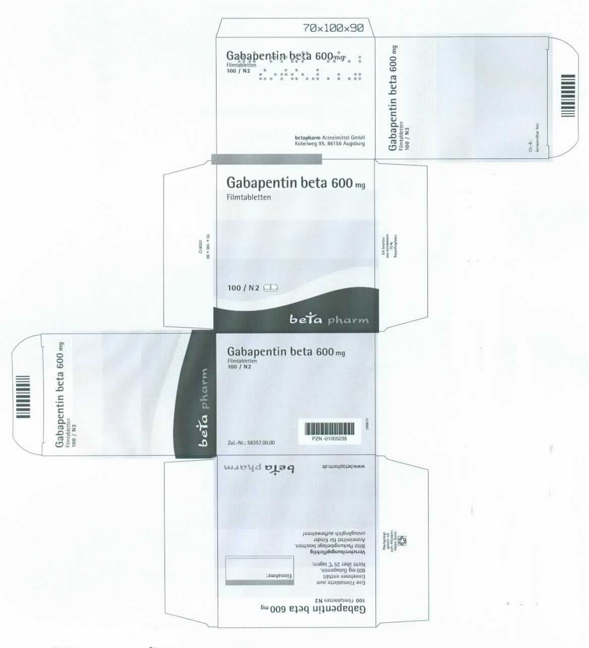 Arzneiware; Filmtabletten mit Gabapentin

Bei der Ware handelt es sich laut Angaben des Antragstellers (Fachinformation, Gebrauchsinformation, Abdruck der Verpackung) um weiße Filmtabletten mit beidseitiger Bruchkerbe, die in Blisterstreifen in einer bunt bedruckten Faltschachtel zusammen mit einer Gebrauchsinformation für den Einzelverkauf aufgemacht sind. Das Erzeugnis ist mit unterschiedlichen Wirkstoffgehalten und in verschiedenen Packungsgrößen erhältlich. 
Auf der Verpackung und auf der Gebrauchsinformation sind Angaben zum Wirkstoff (siehe vertrauliche Daten), zur Zusammensetzung und dem Wirkstoffgehalt, zum Anwendungsgebiet (zur Behandlung von Epilepsie sowie peripheren neurophatischen Schmerzen) und zur Art der Anwendung enthalten.

Die Ware ist als Arzneiware, dosiert und in Aufmachung für den Einzelverkauf, in die Position 3004 der Kombinierten Nomenklatur einzureihen.