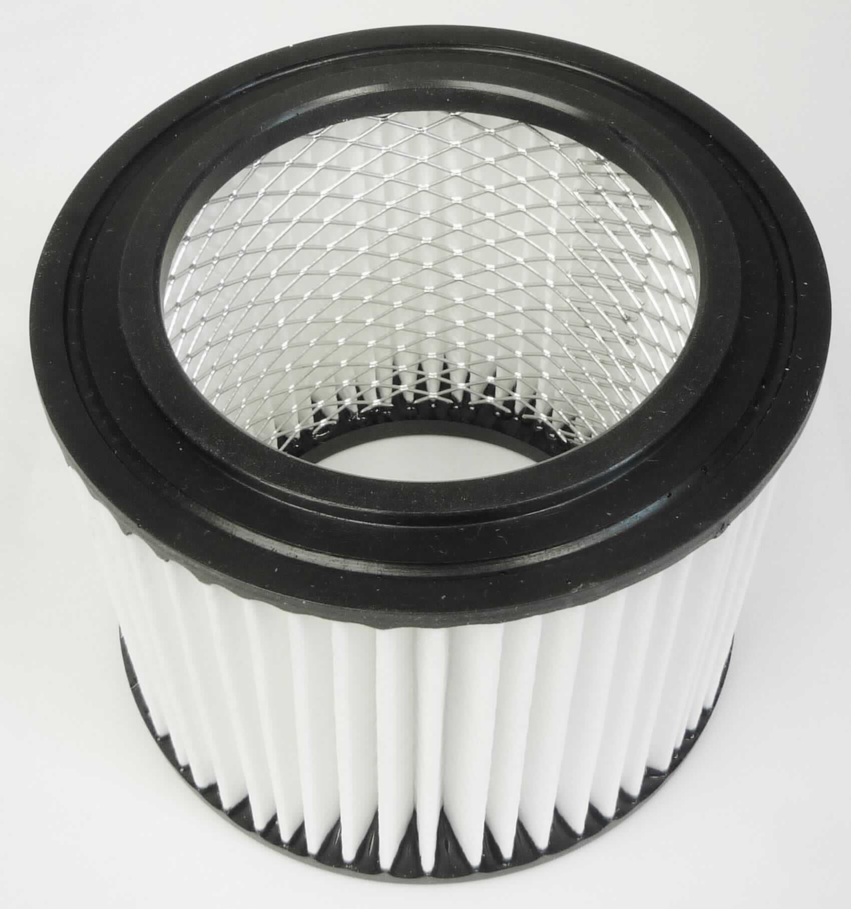 Filter,
- aus einem zylinderförmigen Auffangbehälter, integriertem mechanischem Filterelement, mit 
  innenliegendem Gitter aus augenscheinlich unedlen Metallen (Abbildung siehe Anlage),
- zur Abscheidung von Asche aus dem durch den Behälter geführten Luftstrom,
- zur Verwendung in Verbindung mit einem Aschesauger (nicht Gegenstand der vZTA).

"Apparat zum Filtrieren und Reinigen von Luft, kein Luftansaugfilter für Kolbenverbrennungsmotoren, ohne Gehäuse aus nicht rostendem Stahl - Filter"