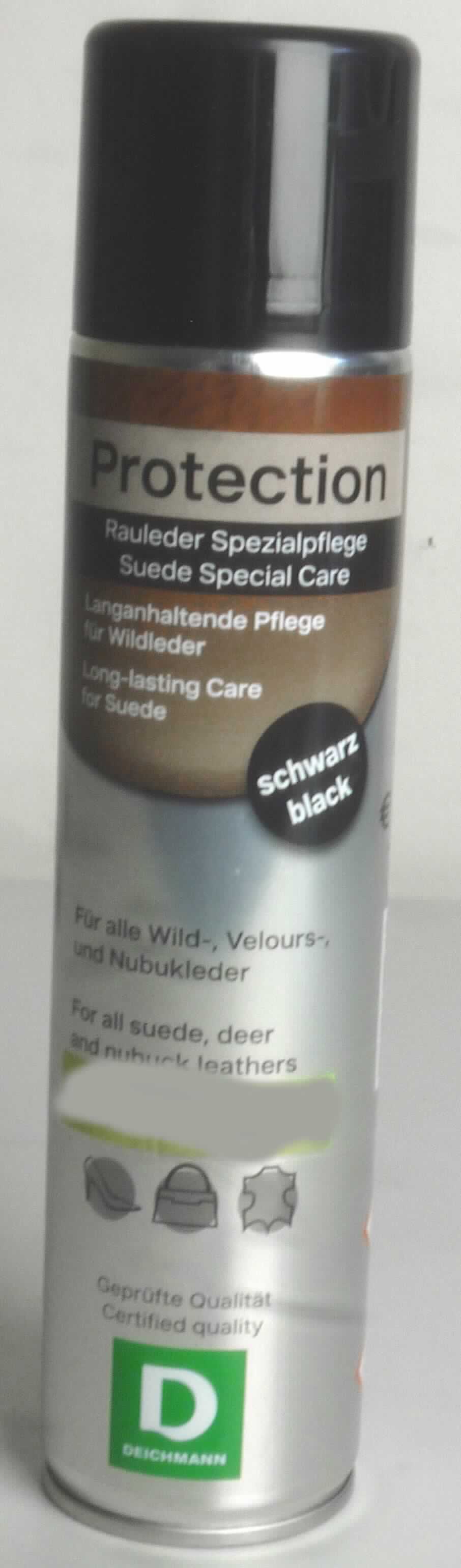 Angaben:
Protection - Rauhleder Spezialpflege für alle Wild-, Velour- oder Nubukleder, mit Imprägnier-Technologie für lange Haltbarkeit.

Feststellungen:
Sprühdose in Aufmachung für den Einzelverkauf, mit Anwendungshinweisen, Nenninhalt 300 ml, Inhaltsstoffe u. a.  Treibgas, Lösungsmittel, Imprägniermittel.

Befund:
Appretur- oder Endausrüstungsmittel, Beschleuniger zum Färben oder Fixieren von Farbstoffen und andere Erzeugnisse und Zubereitungen (z. B. zubereitete Schlichtemittel und Zubereitungen zum Beizen), von der in der Textilindustrie, Papierindustrie, Lederindustrie oder ähnlichen Industrien verwendeten Art, anderweit weder genannt noch inbegriffen / -andere / --von der in der Lederindustrie oder in ähnlichen Industrien verwendeten Art.