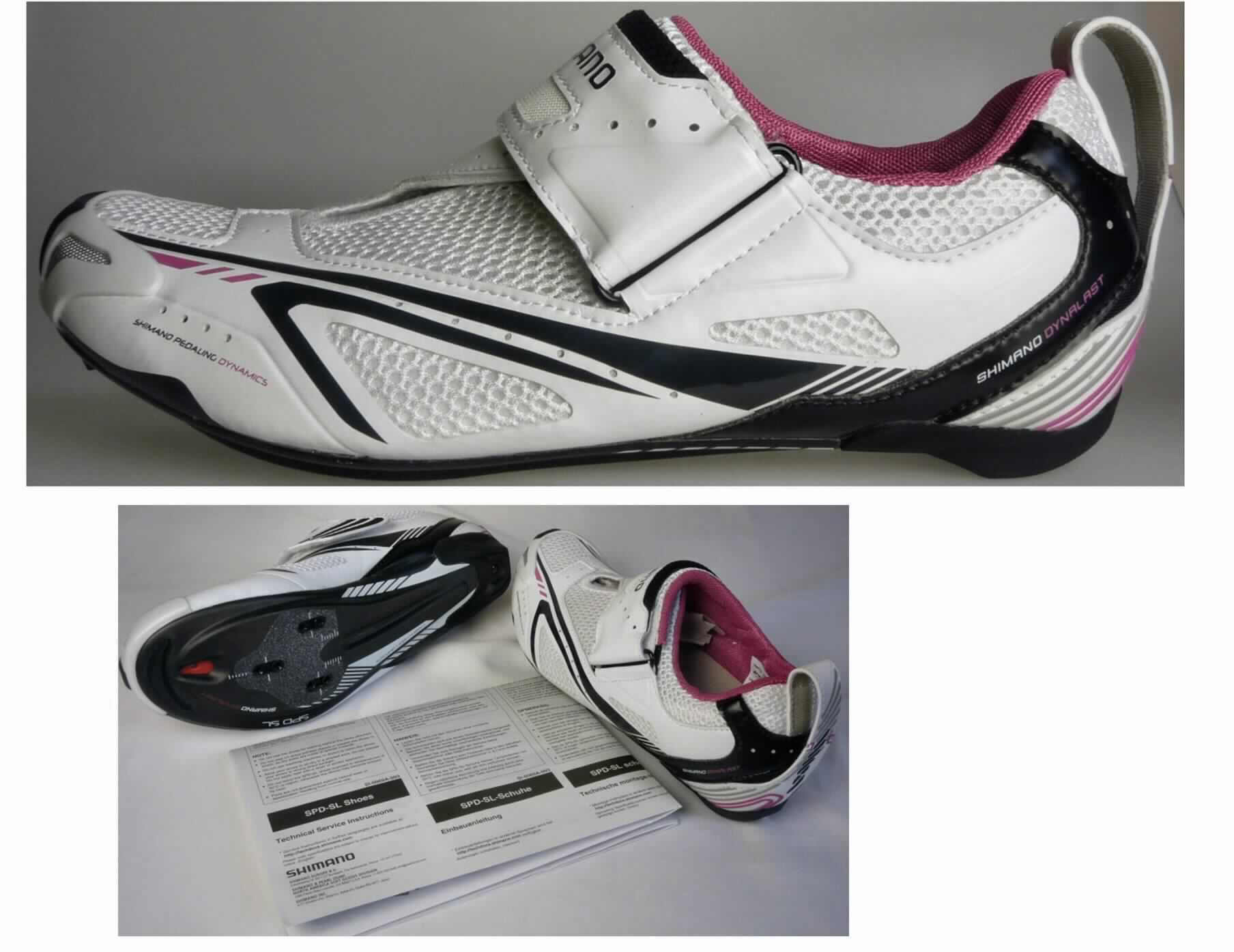 Radsportschuhe (lt. Antrag: "Schuhe"; Foto siehe Anlage)
- mit Laufsohlen aus (lt. Antrag) Kunststoff (mit eingearbeiteter Carbonfasereinlage),
- mit Oberteil aus Kunststoff (Spinnstoff mit einer mit dem bloßen Auge wahrnehmbaren Außenschicht aus 
  Kunststoff; den größten Teil der Außenfläche bildend) und Spinnstoff,
- auf das Oberteil sind Stücke aus Kunststoff und Spinnstoff als Verstärkungsteile aufgesetzt,
- mit Klettverschluss,
- mit Pedalbefestigungsvorrichtung

"Sportschuhe mit Laufsohlen und Oberteil aus Kunststoff, andere als in der Position 6401 
und in den Unterpositionen 6402 1210 und 6402 1290 genannt"