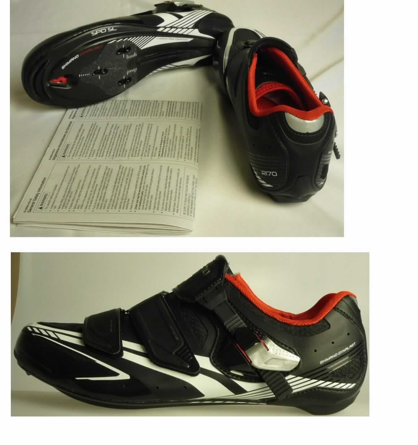 Radsportschuhe (lt. Antrag: "Schuhe"; Foto siehe Anlage)
- mit Laufsohlen aus (lt. Antrag) Kunststoff (mit eingearbeiteter Carbonfasereinlage),
- mit Oberteil aus Kunststoff (Spinnstoff mit einer mit dem bloßen Auge wahrnehmbaren Außenschicht aus 
  Kunststoff; den größten Teil der Außenfläche bildend) und Spinnstoff,
- auf das Oberteil sind Stücke aus Kunststoff als Verstärkungsteile aufgesetzt,
- mit Klett- und Ratschenverschluss,
- mit Pedalbefestigungsvorrichtung

"Sportschuhe mit Laufsohlen und Oberteil aus Kunststoff, andere als in der Position 6401 
und in den Unterpositionen 6402 1210 und 6402 1290 genannt"