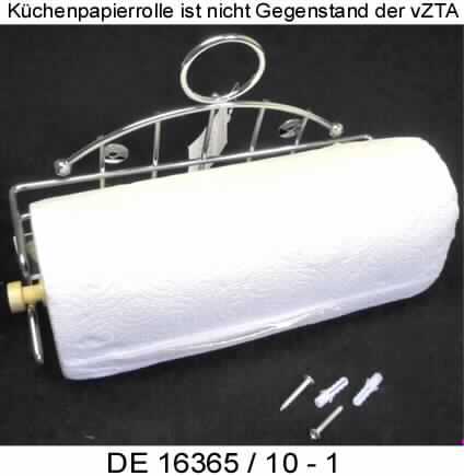 Es handelt sich um im Wesentlichen aus verchromtem Stahldraht (kein nicht rostender Stahl) gefertigte, in etwa U-förmige Haltevorrichtungen, deren Rückenteil zahlreiche Verstrebungen sowie zwei Befestigungsringe zur Wandaufhängung aufweist und deren Seiten nach vorne hin zu zwei "Armen" ausgearbeitet sind, in welche eine aus Holz gefertigte Stange in dafür vorgesehene Vorrichtungen eingelegt wird.
Die Erzeugnisse dienen zur Aufnahme einer Küchenpapierrolle (nicht Gegenstand dieser vZTA) und sind mit den für die Wandbefestigung erforderlichen, in einem Kunststoffbeutel verpackten Dübeln und Schrauben mit einem Pappanhänger für den Einzelverkauf aufgemacht.

Abbildung siehe Anlage.

Derartige Erzeugnisse gehören als "andere Haushaltsartikel aus Stahl" zur Codenummer 7323 9990 90 0 des Elektronischen Zolltarifs.