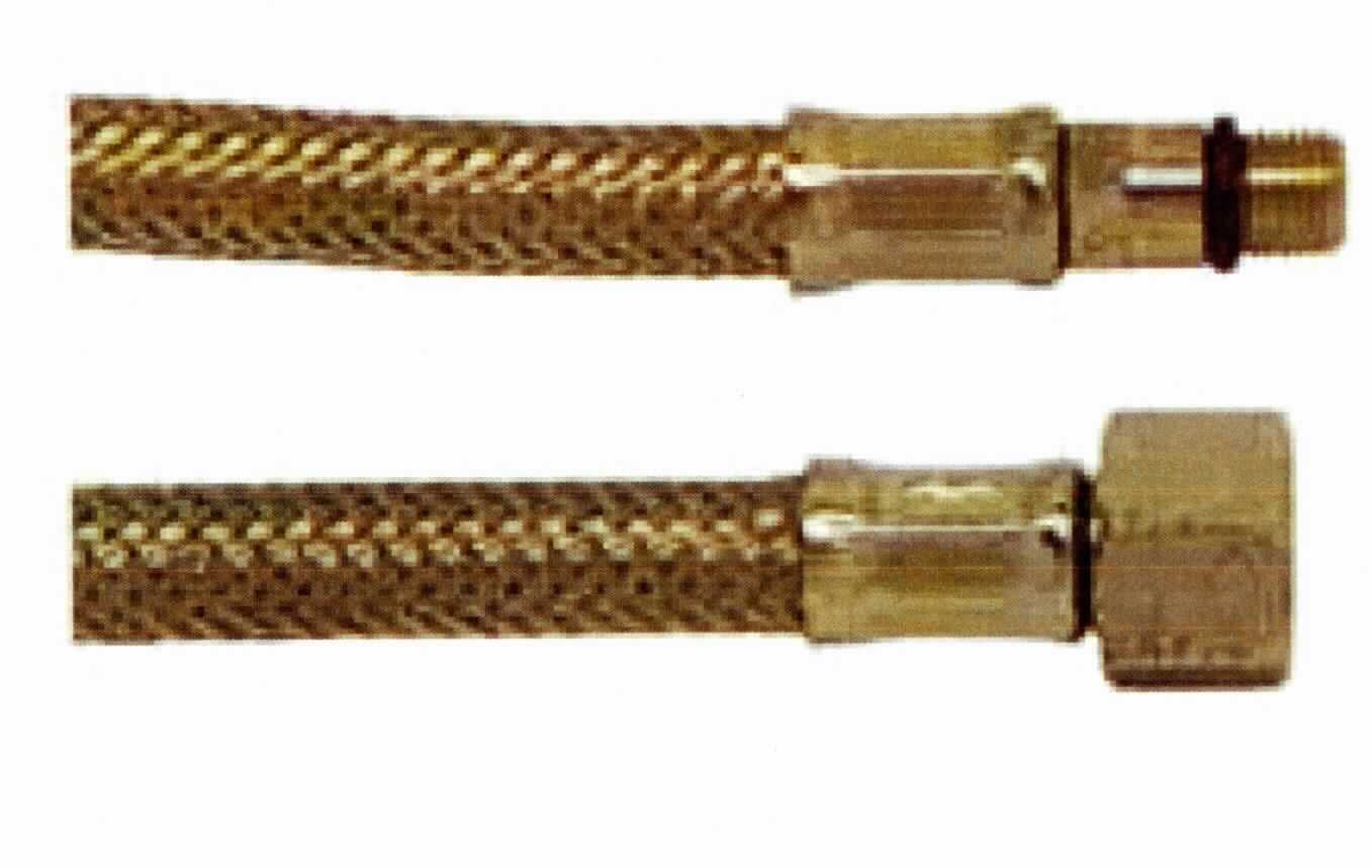Es handelt sich um etwa 500 mm lange, flexible Schläuche aus einem Drahtgeflecht aus Stahl mit Innenschlauch aus Kunststoff. Die Erzeugnisse sind an beiden Enden jeweils mit einer Presshülse aus Stahl und einem Verbindungsstück aus einer Kupfer-Zink-Legierung mit gewichtsmäßig vorherrschendem Kupfergehalt (Messing) mit Innengewinde (3/8")  bzw. Außengewinde (M12) ausgestattet. Sie werden als Armaturenschläuche im Sanitärbereich verwendet.
Die unedlen Metalle sind aufgrund des Umfangs und des Wertes gegenüber dem Kunststoff charakterbestimmend. Kupfer herrscht gegenüber Stahl gewichtsmäßig vor.
- Antragstellerangaben - 

Abbildung siehe Anlage.

Derartige Erzeugnisse gehören als "andere Schläuche aus unedlen Metallen (Kupfer), auch mit Verbindungsstücken" zur Codenummer 8307 9000 90 0 des Zolltarifs.