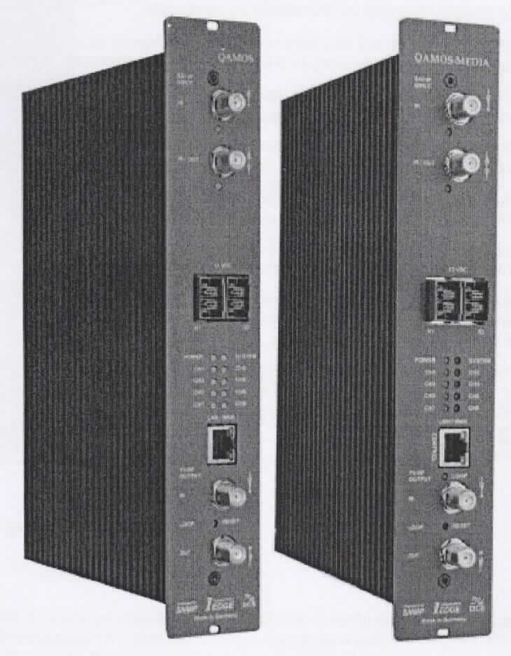 Fernsehsender/-empfänger QAMOS-MEDIA
- aus acht DVB-S Tunern mit QPSK/8PSK-Demodulatoren, TS-Prozessor und QAM-Modulator mit 
  Ausgangsumsetzer in einem Einbaugehäuse (Abmessungen: 46 x 262 x 167 mm) mit 
  ZF-Eingängen und HF-Ausgängen,
- zum Empfangen von QPSK/8PSK-modulierten Fernsehsignalen (950 - 2150 MHz), deren 
  Umwandlung in ein QAM-moduliertes Fernsehsignal und zum Senden dieses Fernsehsignals (45 - 
  862 MHz) in Kabelnetzen nach Einbau in eine Kopfstation,
- zusammen mit Beipack (Kabel, Abschlusswiderstände, Hutschienen-Clip, Montagematerial) in einer 
  gemeinsamen Verkaufsumschließung.
Der Fernsehsender/-empfänger bestimmt den Charakter des Ganzen.

"Sendegerät für das Fernsehen, mit eingebautem Empfangsgerät (in Warenzusammenstellung mit nicht charakterbestimmendem Beipack)"