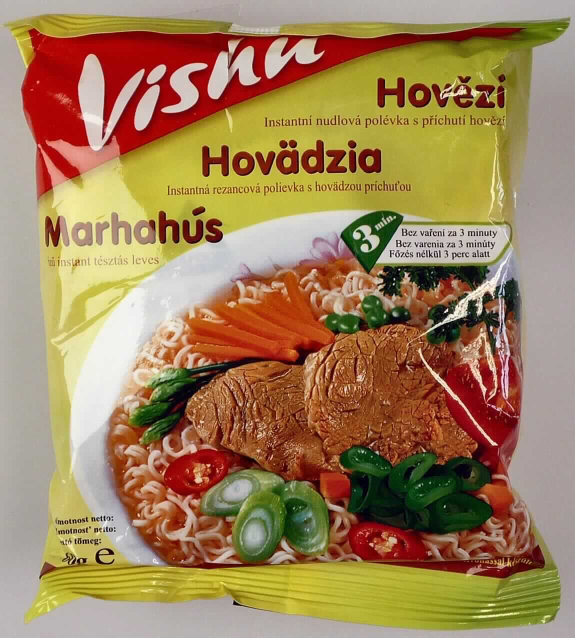 Instant Nudelsuppe

Antragsangaben: Instant Nudelsuppe, Rindfleischgeschmack (VISHU Instant Noodle Soup Artificial Beef Flavour)

Beschreibung des vorgelegten Warenmusters:
Gelbe, dünne (Durchmesser ca. 2 mm), gewellte, krosse, fettig-geröstet schmeckende Fadennudeln in Form eines rechteckigen Knäuels von ca. 9 x 9 x 2,5 cm. Beiliegend ein verschweißter Folienbeutel mit hellgelbem, klarem Öl und ein Tütchen (Aufdruck: Soup powder) mit einem, hellbraunen, kristallinen Suppenpulver mit kleinen, getrockneten Gemüsestückchen. Die genannten Bestandteile sind gemeinsam originalverpackt in einem gelben, verschweißten Folienbeutel mit Angaben zum Inhalt "Instant Noodles Soup - Artificial Beef Flavour -  60 g", zu den Zutaten (siehe Feld 8) und zur Zubereitungsdauer (3 Min.). Es liegt eine Warenzusammenstellung in Aufmachung für den Einzelverkauf vor, die zur Herstellung einer Nudelsuppe vorgesehen ist. Der Charakter wird durch die Nudeln bestimmt, da diese den größten Teil der Ware ausmachen.

Teigware, durch Frittieren zubereitet, nicht getrocknet