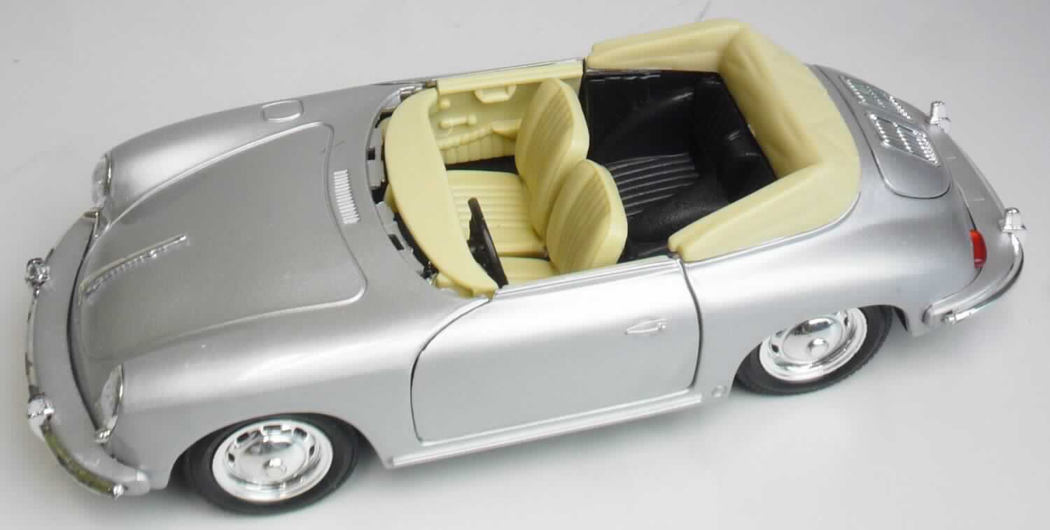 Es handelt sich um ein Modellauto, 
sog. "Fahrzeugmodell, Porsche 356B Cabriolet, Artikelnr.: 12167"
- im Spritzgussverfahren hergestelltes Modell eines Personenkraftfahrzeuges in Form eines
  Porsche 356B Cabriolet ohne Maßstabsangabe
- in den Abmessungen von ca. 18 x 4 x 7 cm (L x H x B)
- mit einer Karosserie aus silber lackiertem Metall 
- mit Unterboden und Innenraum aus Kunststoff und Rädern aus Kunststoff oder
  Kautschuk
- mit aufklappbaren Türen
- ohne Motorantrieb
- dient der spielerischen Unterhaltung von Kindern
- an einem bedruckten Pappetikett für dein Einzelverkauf aufgemacht.

Auf Grund des Umfangs und des Gesamteindrucks bestimmt das Metall den Charakter der aus 
verschiedenen Stoffen bestehenden Ware.

Die Ware ist als "anderes als zuvor von der Position 9503 erfasstes Modell, im Gussverfahren 
hergestelltes Miniaturmodell aus Metall" einzureihen.