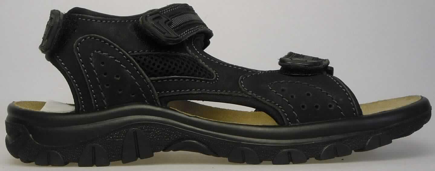 Sandalen (lt. Antrag: Outdoor-Sandalen (schwarz), Foto siehe Anlage)
- mit Laufsohlen aus (lt. Antrag) Kunststoff; ohne Hauptsohle aus Holz,
- mit zehenfreiem Oberteil (nicht geschlossenes Blatt) aus Leder 
  (den größten Teil der Außenfläche bildend) und Spinnstoff,
- mit Klettverschluss,
- ohne Metallschutz in der Vorderkappe,
- nicht den Knöchel bedeckend, 
- mit einer größten Höhe des Absatzes und der Sohle von weniger als 3 cm, 
- mit einer Länge der Innensohle von mehr als 24 cm, 
- nicht als Männer- oder Frauenschuhe erkennbar

"Schuhe mit Laufsohlen aus Kunststoff und Oberteil aus Leder, andere als in den 
 UPos. 6403 1200 bis 6403 9931 genannt, nicht als Männer- oder Frauenschuhe erkennbar"