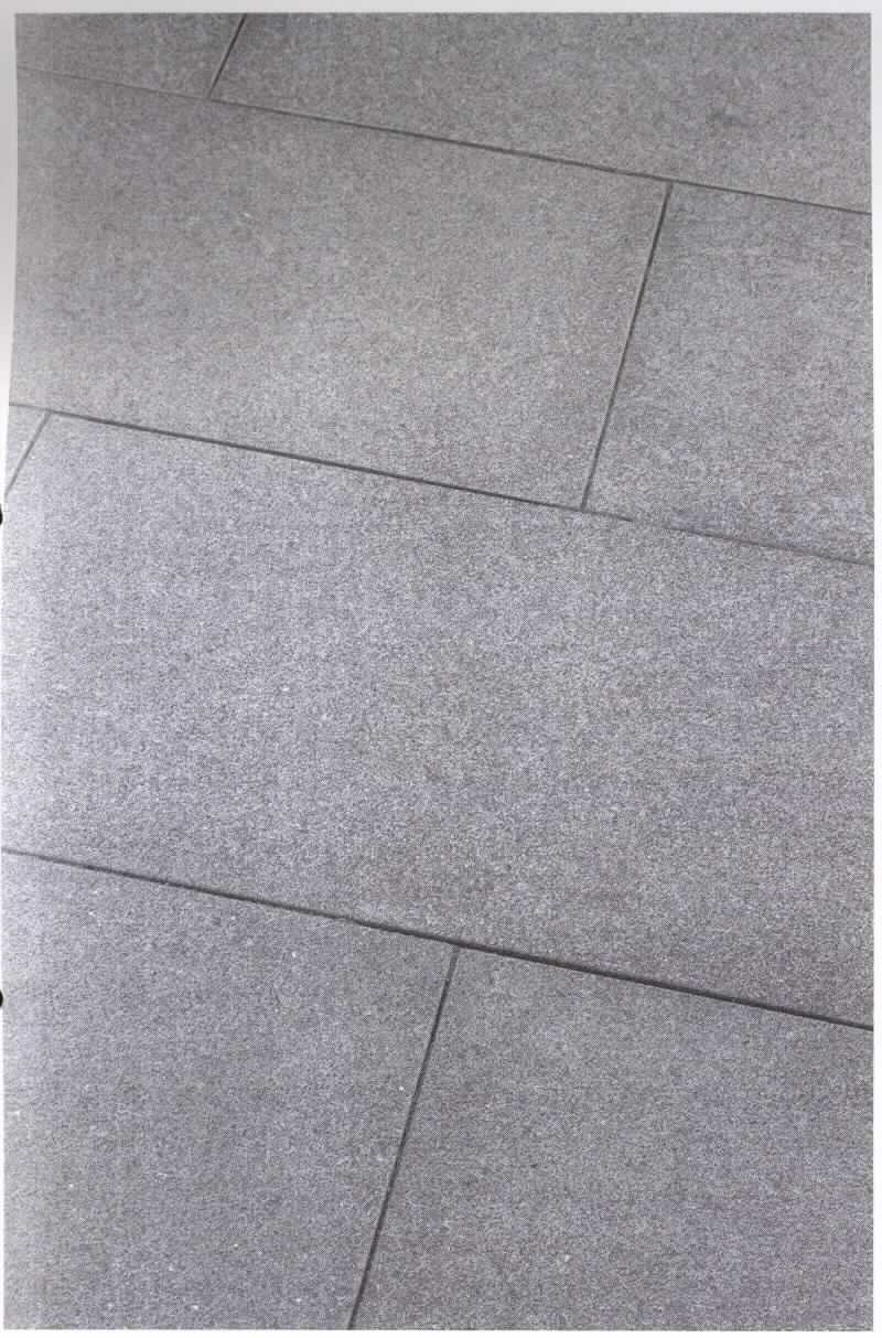 Angaben:
Terrassenplatten GALA EXACTA -geflammt- 
Bearbeitung: Oberfläche geflammt, Kanten gefast, Seiten gesägt 
Farbe: anthrazit 
Material: Granit 
Herkunft: China 
Größe: 20 x 20 x 3 cm 90 kg / qm 
Größe: 40 x 20 x 3 cm 90 kg / qm

Befund:
Bearbeitete Werksteine und Waren daraus