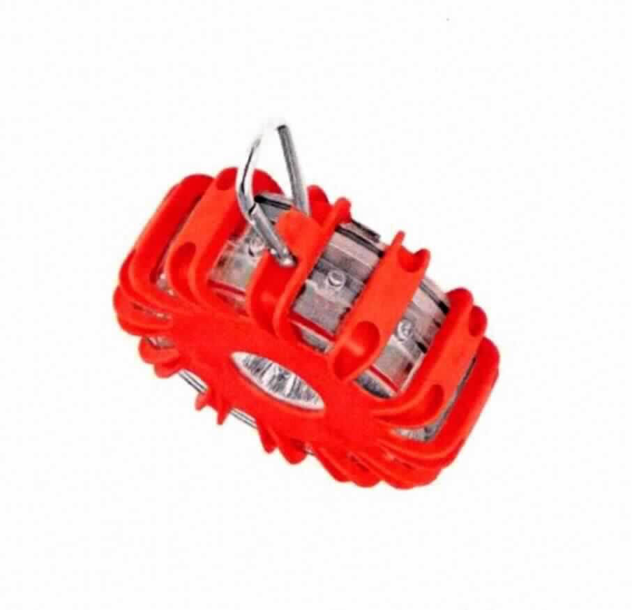 Warnleuchte
- aus 12 orange bzw. rot und 4 weiß leuchtenden LEDs, montiert in einem
  runden, radähnlichen Kunststoffgehäuse mit Karabinerhaken, Bedienelementen
  und aufschraubbarem Batteriefach für drei AAA-Batterien,
- zur Abgabe von Blink-, Dauer- oder Taschenlampenlicht,
- zur Verwendung als Sichtsignalgerät -kennzeichnende Haupttätigkeit- und tragbare 
  elektrische Leuchte,
- zusammen mit Beipack (Batterien, Metallmagnet) in einer gemeinsamen Verkaufsumschließung. 
Die Warnleuchte bestimmt den Charakter des Ganzen.

"Elektrisches Sichtsignalgerät, nicht von den Unterpositionen 8531 10 30 bis 8531 80 20
 erfasst, (Multifunktionsgerät aus Sichtsignalgerät - kennzeichnende Haupttätigkeit- und 
 tragbarer elektrische Leuchte mit eigener Stromquelle), in Warenzusammenstellung mit
 nicht charakterbestimmendem Beipack"