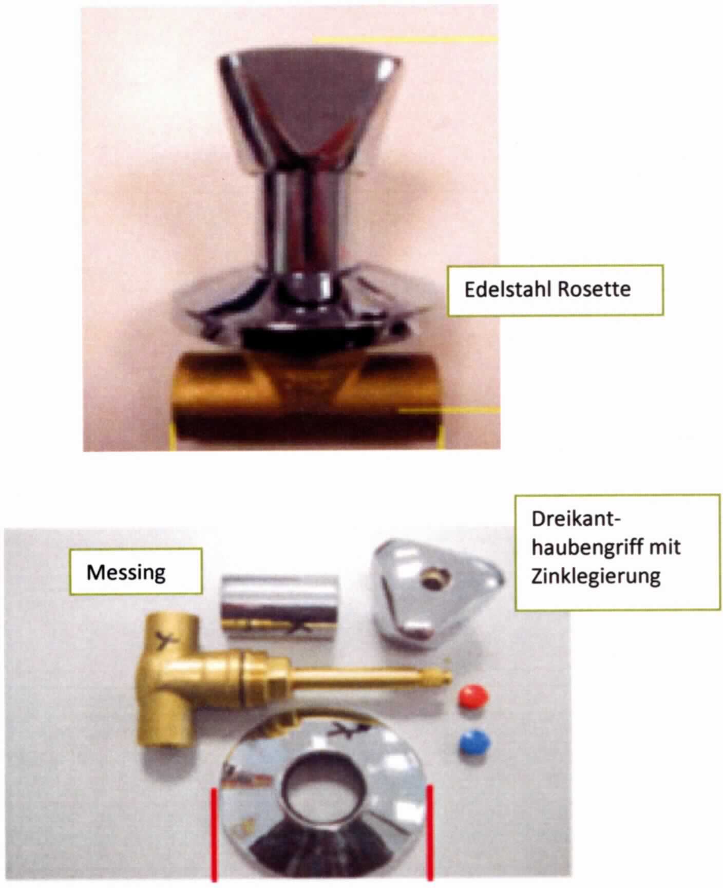 Bei dem sog. Unterputzventil handelt es sich um ein Absperrventil aus Messing mit zwei 15 bzw. 22 mm Muffen (je nach Ausführung), einem Dreikanthaubengriff zur Betätigung sowie einer Rosette aus Edelstahl. Das Erzeugnis dient der Strangabsperrung in Rohrleitungen.

Die Ware ist als "andere Armatur für Rohr- oder Schlauchleitungen, Ventil, nicht von den Unterpos. 8481 1005 bis 8481 8061 erfasst, nicht aus Gusseisen oder Stahl, nicht für bestimmte Luftfahrzeuge, keine Magnetventilvorrichtung - Absperrventil" einzureihen.