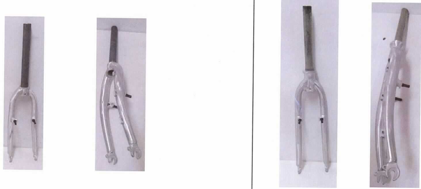 Vorderradgabeln, Foto siehe Anlage, laut Antrag:
- in der Bauweise einer Starrgabel gefertigt,
- mit einem Gabelschaftrohr aus (lt. Antrag) Stahl,
- mit Gabelscheiden aus (lt. Antrag) Aluminium,
- mit sog. Sockeln (zur Aufnahme der Bremse) versehen,
- (lt. Antrag) roh (weder mit Farbe versehen, eloxiert, poliert und / oder lackiert),
- werden in Kinderfahrrädern mit einer Laufradgröße von 20 bzw. 24 Zoll verbaut,
- dienen als Halterung zur Aufnahme des Vorderrades sowie der Bremse und sind am oberen
  Ende mittels des Steuersatzes drehbar im Steuerrohr des Fahrradrahmens gelagert,
- (lt. Antrag) zur Verwendung bei der Herstellung von Fahrrädern bestimmt,
- aufgrund der Konzeption (u. a. Form und Abmessungen) erkennbar hauptsächlich zur 
  Verwendung in Fahrrädern bestimmt.

"Teile für Fahrräder, Vorderradgabeln, weder mit Farbe versehen, eloxiert, poliert und / oder 
lackiert, nicht vollständig aus Stahl, zur Verwendung bei der Herstellung von Fahrrädern"

"Die Anwendung der autonomen Aussetzung aufgrund der Endverwendung und die Einreihung in die oben angegebene Codenummer des Zolltarifs stehen unter dem Vorbehalt der Vorlage der erforderlichen 
Bescheinigung".