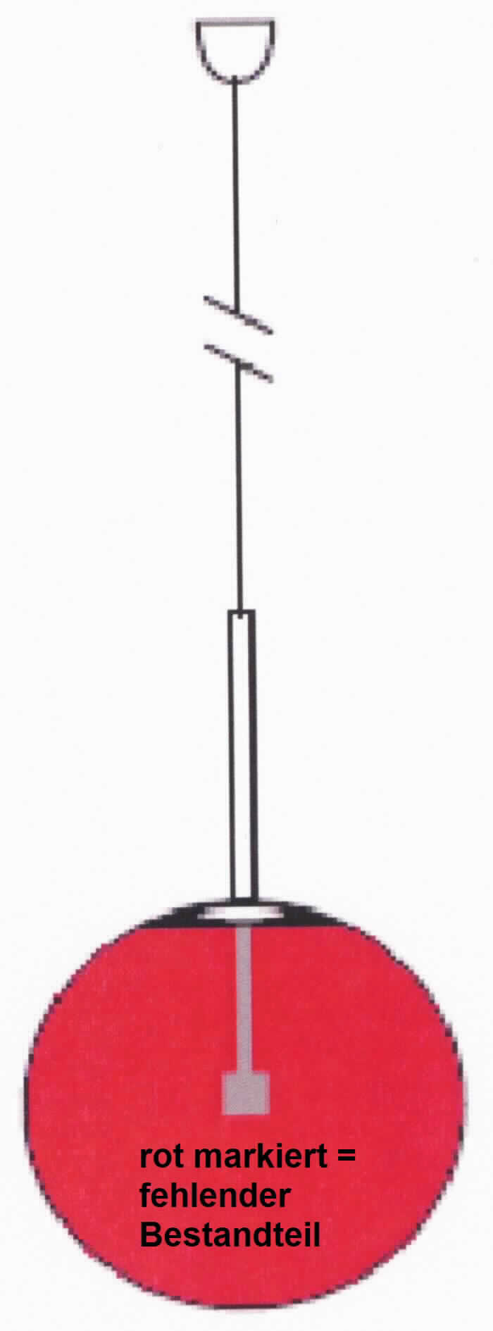 Bei der sog. "Metallarmatur zur Kugelpendelleuchte", Art. 70325 (siehe Abbildung), handelt es sich um einen Bestandteil einer elektrischen Leuchte.

Der Artikel besteht aus
- einem Baldachin aus Kunststoff,
- einem Kabel (Abhängung 1500 mm) und
- einer Metallarmatur mit E27-Fassung.

Hinsichtlich der stofflichen Beschaffenheit bestimmen die Bestandteile aus Metall den Charakter des Ganzen.

Die Metallarmatur dient - in Verbindung mit einem Lampenschirm und einem Leuchtmittel (nicht Gegenstand dieser vZTA) - als Deckenleuchte im Innenbereich.

Das Erzeugnis ist als "Teil eines elektrischen Beleuchtungskörpers, anderweit weder genannt noch inbegriffen, aus Metall, nicht von den Unterpositionen (Taric) 9405 9900 10 und 9405 9900 20 erfasst" einzureihen.