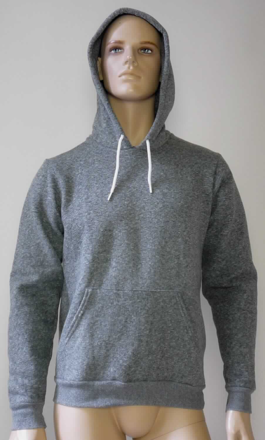 Blousonähnliches Kleidungsstück, sog. Hoody für Männer, Art. MT498, Größe S, Foto siehe Anlage,
- aus ca. 1,9 mm dicken, einseitig (Innenseite) gerauten, buntgewirkten Gewirken (melierte Garne) aus laut Antrag
  65 % Polyester (synthetische Chemiefasern) und 35 % Baumwolle,
- über die Taille reichend (Rückenlänge: ca. 66 cm),
- mit einer Kapuze mit Kordelzug,
- ohne Öffnung und ohne Verschluss,
- ohne Hinweise auf den Trägerkreis (unisex; somit keine Männerkleidung),
- mit langen Ärmeln, die über den unteren Rand des Kleidungsstücks hinausreichen,
- vorn mit einer großen, aufgesetzten Tasche (sog. Kängurutasche) unterhalb der Taille,
- am unteren Rand mit einem angesetzten, verengenden Bund,
- erfüllt die Merkmale zur Einreihung als blousonähnliches Kleidungsstück, somit kein Pullover. 

"Blousonähnliches Kleidungsstück, aus Gewirken, für Frauen, aus Chemiefasern"