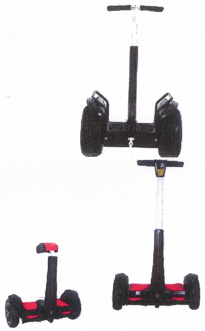 Elektrisch angetriebenes Plattformfahrzeug, sog. Landglider Power Wheel S5, Foto siehe Anlage, laut Antrag:
- mit einem mit rutschhemmender Stehfläche, zwei seitlichen Griffen und zentralem Informationsdisplay
  ausgestatteten Basisgehäuse,
- mit zwei seitlichen, unabhängigen Nichttandem-Rädern (Radgröße: ca. 480 mm, mit "Felgen" aus Aluminium),
- mit einer Breite von ca. 830 mm, einer Länge von ca. 470 mm und einer Höhe von ca. 600 mm,
- mittig mit einer (im maßgebenden Zeitpunkt noch nicht montierten) Lenkstange,
- mit einem Eigengewicht von ca. 46,5 kg,
- mit zwei Elektromotoren (Nenndauerleistung: jeweils 500 Watt),
- mit eingebautem, elektrischem Akkumulator (Nennspannung 36 Volt),
- mit elektronischem Gyroskop (misst den Neigungswinkel des Fahrers, während sich das 
  Beförderungsmittel mit einem dynamischen Stabilitätssystem selbst ausbalanciert),
- vorne mit integrierten Beleuchtungselementen,
- mit einer maximalen Geschwindigkeit von bis zu 20 km/h,
- mit einer Reichweite von bis zu 40 km,
- zur Beförderung von maximal einer Person in Zonen von niedriger Geschwindigkeit,
- für den Einzelverkauf mit einem Ständer, einem Netzteil zum Laden des Akkumulators und 
  einer Betriebsanleitung ausgestattet.

"Kraftrad, mit Elektromotor, mit einer Nenndauerleistung von mehr als 250 Watt"