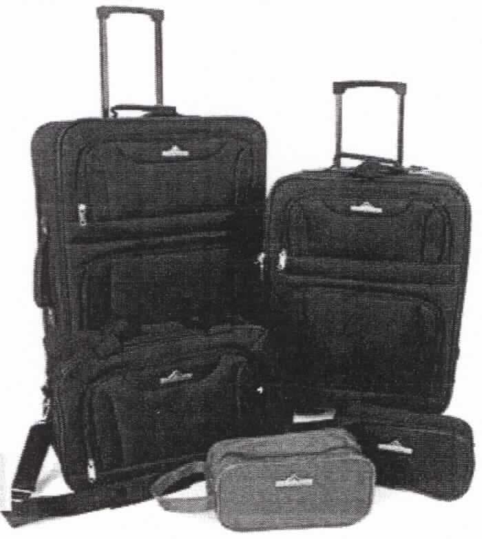 Fünfteilige Zusammenstellung, bestehend aus zwei Reisekoffern (Trolleys), einem aktentaschenähnlichen Behältnis und zwei ähnlichen Behältnissen, sog. Trolley Set (Art. TRSE03), Foto siehe Anlage,
- die Waren dienen weder der Befriedigung eines speziellen Bedarfs noch der Ausübung einer bestimmten
  Tätigkeit, stellen sich somit nicht als Warenzusammenstellung i. S. d. AV 3 b) dar und sind damit getrennt
  einzureihen,
- Zwei Reisekoffer (Trolleys): 
- - mit einer Außenseite aus Spinnstoffen,
- - in den Abmessungen: ca. 45 cm (Breite) x 66 cm (Höhe) x 20 cm (Tiefe) bzw. ca. 38 cm (Breite) x 58 cm
    (Höhe) x 18 cm (Tiefe)
- - mit einem ausziehbaren Griff zum Ziehen des Koffers auf zwei Rollen (Trolleyfunktion), im Bereich der Rollen
    mit einer Verstärkung und einem Standfuß aus Kunststoff versehen, 
- - an der Rückseite mit zwei Kunststoffschienen zum Schutz ausgestattet, 
- - mit je einem Tragegriff auf der Längs- und auf der Schmalseite, 
- - mit einer formstabil gearbeiteten Rückseite mit einem Einsteckfach für eine Adresskarte,
- - auf der Vorderseite mit zwei aufgesetzten Reißverschlussfächern ausgestattet, 
- - mit einem Hauptfach mit einem an drei Seiten umlaufenden Doppelreißverschluss zu öffnen, 
- - innen mit einem Reißverschlusseinsteckfach im Deckel und mit Haltegurten mit Schnappverschluss ausgestattet,
- - gefüttert, 
- - ohne Hinweise auf Handarbeit. 

"Reisekoffer, mit Außenseite aus Spinnstoffen, nicht handgearbeitet"