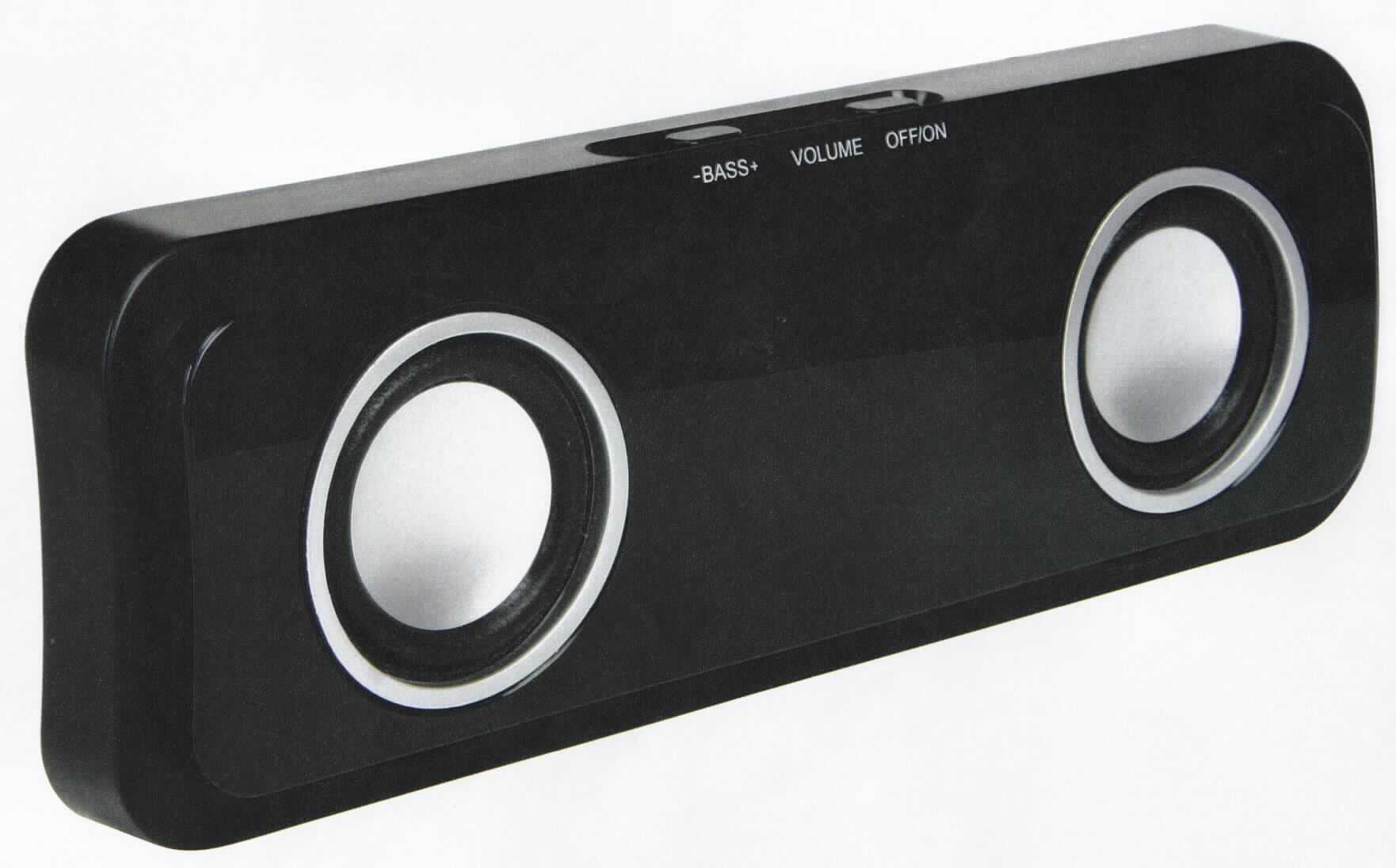 Aktiv-Lautsprecherbox
- aus zwei Lautsprechern, Tonfrequenzverstärker und Stromversorgung in einem
  Gehäuse (Abmessungen: 209 x 73 x 38 mm) mit Bedienelementen und USB-Anschluss-
  buchse,
- zum Umwandeln von elektrischen Tonfrequenzimpulsen in Schallschwingungen -
  kennzeichnende Haupttätigkeit - und zur Tonfrequenzverstärkung.

"Zwei oder mehr Lautsprecher in einem gemeinsamen Gehäuse - Mehrfachlautsprecher - (Kombination aus kennzeichnendem Lautsprecher und Tonfrequenzverstärker)"