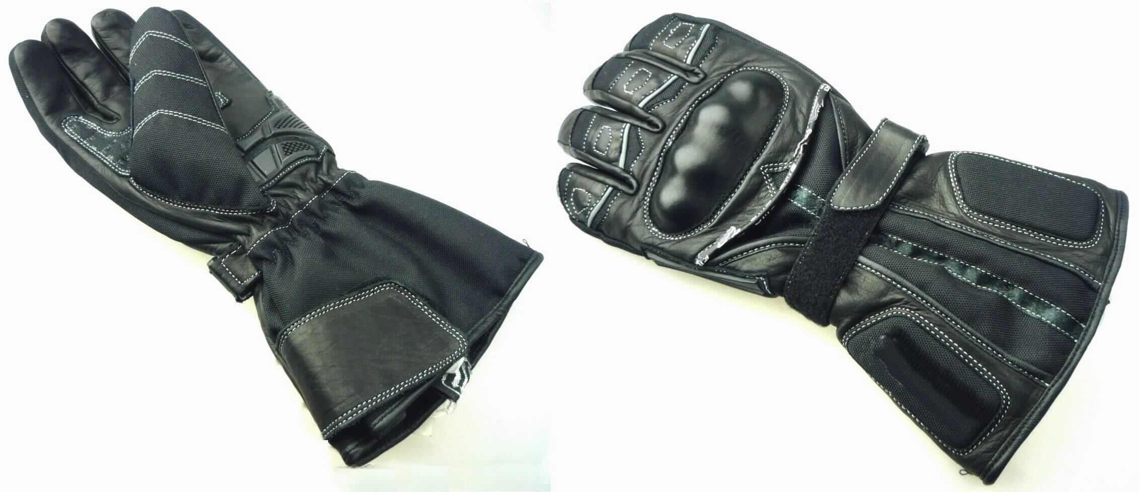Bekleidungszubehör aus Leder, sog. Motorradhandschuhe, Art.-Nr. 652.01, Abbildung siehe Anlage, 
- als Fünffingerhandschuhe gearbeitet, 
- an der Innenhand, der Innenseite des Daumens und der Finger, überwiegend im Bereich des Hand- 
  rückens, teilweise auf der Fingeroberseite und den Fingerzwischenräumen aus Leder, 
- an der Außenseite des Daumens, an der Außenseite der Finger und teilweise des Handrückens und der 
  Fingeroberseite sowie der Stulpe aus Geweben aus Spinnstoffen, 
- das Leder verleiht dem Handschuh nach dem Umfang (ohne Stulpe) und insbesondere in Bezug auf die 
  Verwendung als Motorradhandschuh seinen wesentlichen Charakter, 
- im Bereich des Handrückens mit einem eingearbeiteten Protektor (Knöchelschutz) sowie in der Innen- 
  hand mit einem angenähten Protektor aus Kunststoff, 
- mit einem in Höhe des Handgelenks eingenähten, elastischen, verengenden Band und 
  einem Lederriegel mit Klettverschluss ausgestattet, 
- mit einem weiteren Lederriemen mit Klettverschluss an der Stulpe,
- mit einem Innenfutter aus gerauten Gewirken, 
- ohne funktionelle Merkmale von Spezialsporthandschuhen und von Schutzhandschuhen.

"Bekleidungszubehör aus Leder, Fingerhandschuhe, keine Spezialsport- bzw. Schutzhandschuhe"