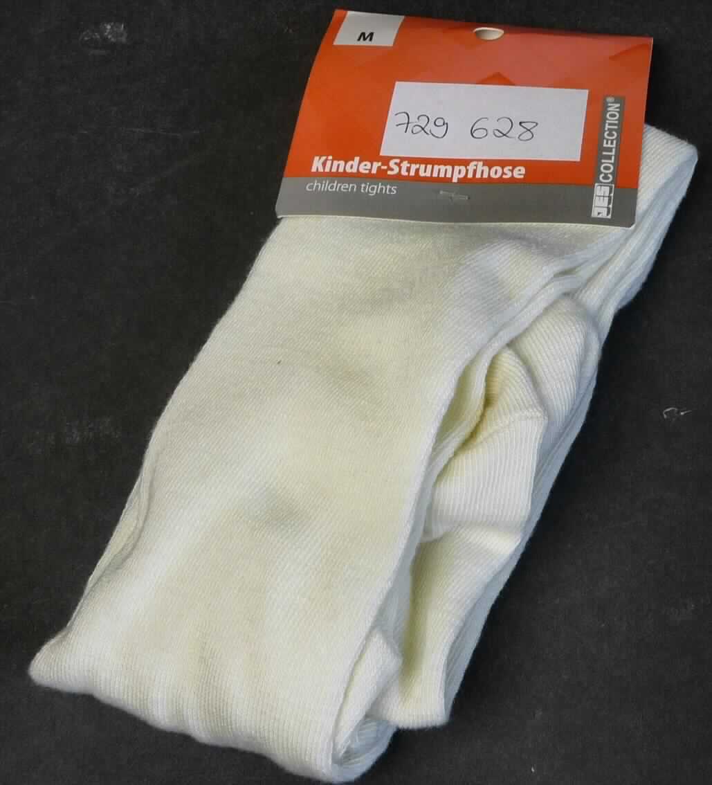 Strumpfhose, sog. Kinderstrumpfhose Art. 729628, in Kindergröße M, Foto siehe Anlage,
- aus etwa 1,1 mm dicken, einfarbigen bzw. buntgewirkten Gewirken (melierte Garne) aus laut Antrag 
  80 % Polyester (synthetische Chemiefasern) und 20 % Baumwolle, 
- mit einem Titer der einfachen Garne von mehr als 67 dtex,
- in der Taille abschließend; mit einem ca. 3,0 cm breiten, doppelt gearbeiteten, elastischen Bund, 
- mit einem Zwickel, 
- im Strumpfbereich nahtlos gewirkt; mit Fußteil mit ausgearbeiteter Ferse.

"Strumpfhose, aus Gewirken, andere als solche mit degressiver Kompression, aus synthetischen Chemiefasern,
 mit einem Titer der einfachen Garne von mehr als 67 dtex"
