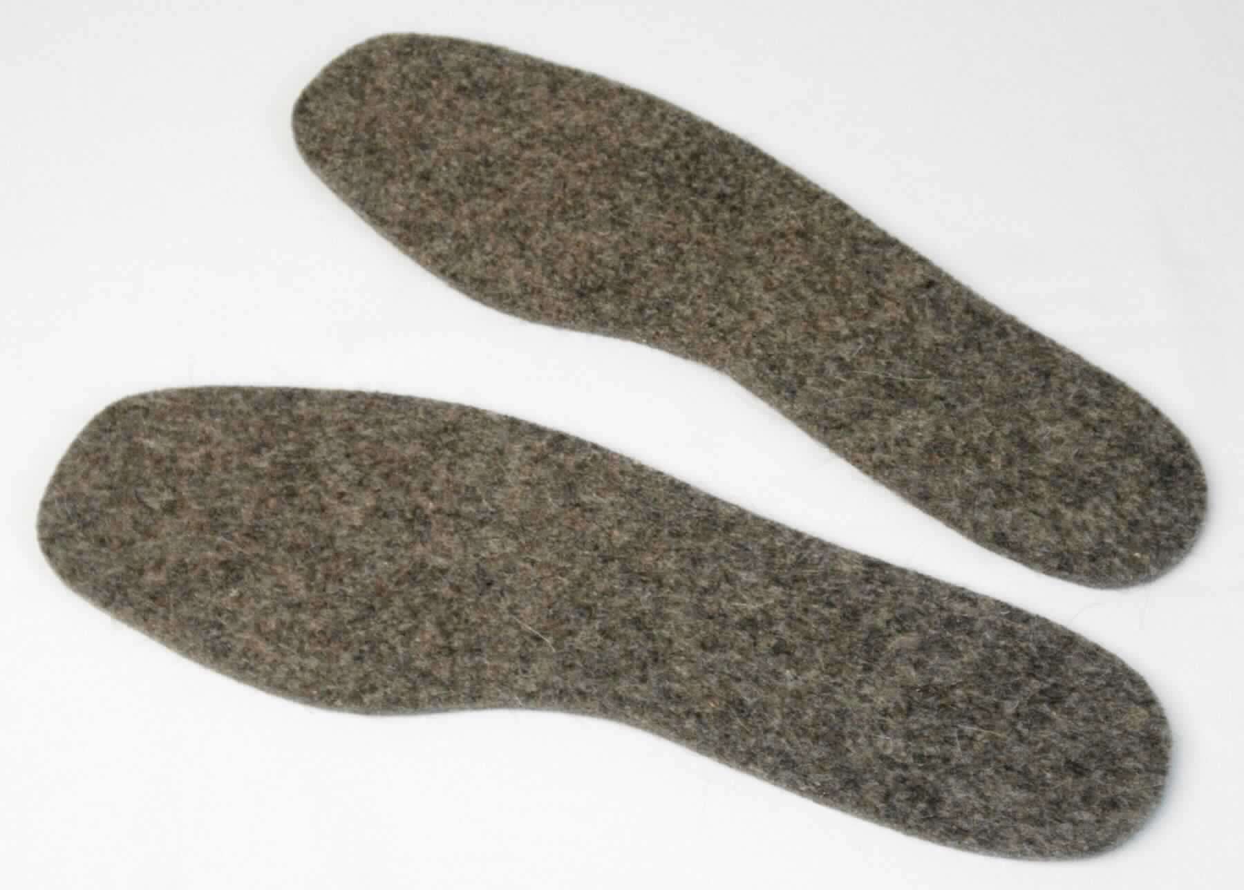 Einlegesohlen (Foto siehe Anlage)
- dem Umriss der Fußsohle nachgebildet,
- aus (lt. Antrag) Filz,
- zum Einlegen in Schuhe bestimmt,
- herausnehmbar,
- nicht handgearbeitet.

"Einlegesohlen, nicht handgearbeitet"