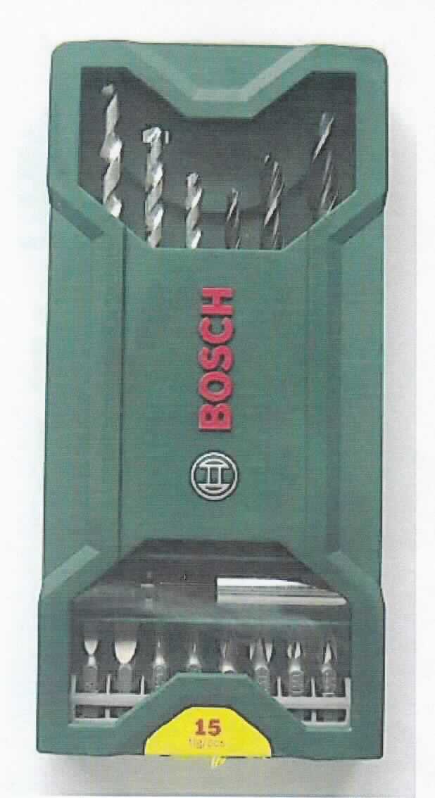 "Zubehörset";
Warenzusammenstellung in Aufmachung für den Einzelverkauf, bestehend aus

- drei Steinbohrern in verschiedenen Größen (5, 6, 8 mm) aus Hartmetall

- drei Holzbohrern in verschiedenen Größen (4, 6, 8 mm) aus Stahl

- acht Bits (Schraubendrehereinsätze) aus Stahl, mit einer Länge von 25 mm 
  ( 2 x Kreuzschlitz, 2 x Schlitz, 2 x Pozidriv, 2 x Torx)

- einem Universalhalter aus Stahl, mit Außensechskantschaft und Innensechskantaufnahme,
  magnetisch, zur Aufnahme der o.a. Bits

- zur Verwendung in Bohrmaschinen, Akkuschrauber etc.)

- die Bohrer bestimmen hinsichtlich des Wertes und des Gewichts den Charakter der Warenzusammenstellung.
  Innerhalb der Unterposition 8207 50 sind die Steinbohrer aufgrund des Gewichts charakterbestimmend.

- gemeinsam aufgemacht in einer speziell für die Aufnahme der o.a. Erzeugnisse gestalteten und zum dauernden   
  Gebrauch geeigneten Kunststoffbox,

Abbildung siehe Anlage.

Derartige Erzeugnisse gehören als "Auswechselbare Werkzeuge (Bohrwerkzeuge, Mauerbohrer) zur Verwendung in mechanischen oder nicht mechanischen Handwerkzeugen oder in Werkzeugmaschinen, mit arbeitendem Teil aus unedlem Metall" zur Codenummer 8207 5030 00 0 des Zolltarifs (ZT).