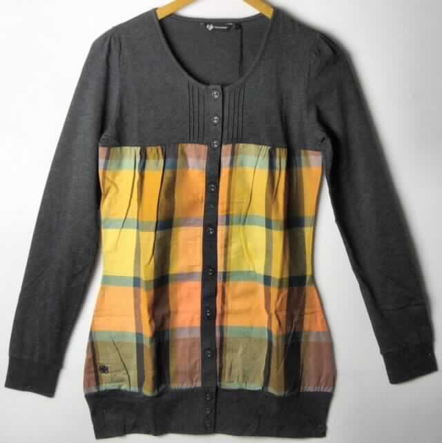 Jacke für Frauen, sog. Damen Shirt "Tykon"; Art. Nr. RW22030207, Größe S, siehe Foto,
- Vorder- und Rückenteil mit Ausnahme des unteren Randes und des Schulterbereiches aus 0,5 mm dicken, 
  buntgewebten Geweben, Ärmel, Schulterbereich und unterer Rand aus 0,5 mm dicken, melierten Gewirken, 
  beide Flächenerzeugnisse aus laut Antrag 100 % Baumwolle; nicht gefüttert,
- über den Schritt reichend (Rückenlänge: 75 cm),
- ohne Kragen,
- vorn mit einer durchgehenden Öffnung mit Knopfverschluss von rechts auf links (Frauenkleidung),
- vorn mit zwei in die Seitennähte eingesetzten Taschen, u.a. deshalb keine Hemdbluse der Position 6206, 
- mit langen Ärmeln, die nicht über den unteren Rand des Kleidungsstückes hinausreichen (daher kein Blouson),
- am unteren Rand mit einem angesetzten, verengenden Bund,
- wird üblicherweise nicht als äußerstes Kleidungsstück über jeder anderen Bekleidung getragen und 
  bietet keinen Wetterschutz (somit kein Kleidungsstück der Position 6202),
- keine Arbeits- und Berufskleidung; nicht handbedruckt,
- die Gewebe herrschen nach ergänzenden Antragsangaben im Hinblick auf den Umfang vor und sind damit 
  charakterbestimmend.

"Jacke aus Geweben, für Frauen, aus Baumwolle,  keine Arbeits- und Berufskleidung, nicht nach dem Batikverfahren handbedruckt"