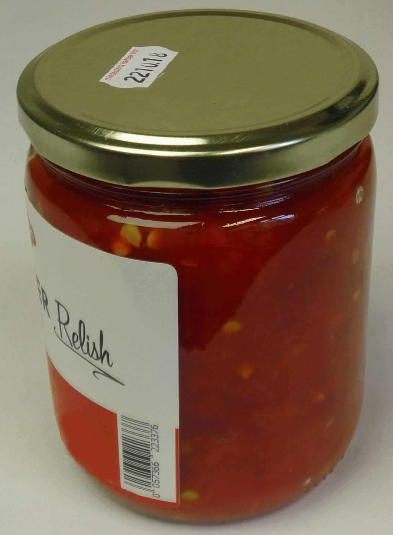 Paprika mit brennendem Geschmack, mit Essig zubereitet.

Antragsangaben (als zutreffend unterstellt): Relish mit Paprika. Verwendung: als Auflage für Burger oder Hot Dog, zum Verfeinern von Eintöpfen.
Zutaten: Rote Paprika, Wasser, Weißweinessig, Salz, modifizierte Stärke, Stabilisator, Konservierungsmittel, Verdickungsmittel, Gewürze, Farbstoff. Essiggehalt: 18 % by vol.

Beschaffenheit des vorgelegten Warenmusters: stückige, rote Masse aus klein geschnittenem Paprika. Geruch: leicht essigsauer, nach Paprika. Geschmack: essigsauer, schwach süß, scharf, nach Paprika mit brennendem Geschmack.
Aufmachung: etikettiertes Originalschraubdeckelglas mit einem Inhalt von 490 g.
Gehalt an freier flüchtiger Säure i. S. der ZAnm 1 zu Kap 20 (gemäß Angabe): 0,5 GHT oder mehr. 

Gemüse, Früchte, Nüsse und andere genießbare Pflanzenteile, mit Essig oder Essigsäure zubereitet oder haltbar gemacht, andere, Früchte der Gattung Capsicum, mit brennendem Geschmack.
