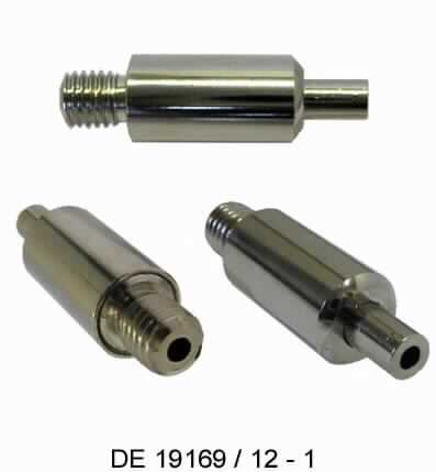 Es handelt sich um etwa 50 mm lange, nahezu zylindrische Erzeugnisse aus einer Kupfer-Zink-Legierung mit gewichtsmäßig vorherrschendem Kupfergehalt (Messing), im Wesentlichen bestehend aus einem Hohlbolzen, der mit zwei metrischen Gewinden (M 10 und M 13) ausgestattet ist und einem darauf geschraubten, mutternähnlichen Element, das an der einen Seite mit einem metrischen Innengewinde (M 13) versehen und an der anderen Seite zu einer Hülse (Außendurchmesser: etwa 11,5 mm, Innendurchmesser: etwa 7,1 mm) ausgearbeitet ist. Am oberen Ende ist eine weitere, bewegliche Hülse (Außendurchmesser: 9 mm, Innendurchmesser: etwa 6,5 mm) eingesetzt.
Die Erzeugnisse werden auf Seile montiert und dienen als Verbindungselemente bei der Montage von Seilsystemen, z. B. im Ladenbau.
- Antragstellerangaben -

Abbildung siehe Anlage.

Derartige Erzeugnisse gehören als "den Schrauben und Bolzen ähnliche Waren aus Kupfer, mit Gewinde" zum TARIC-Code 7415 3900 00.