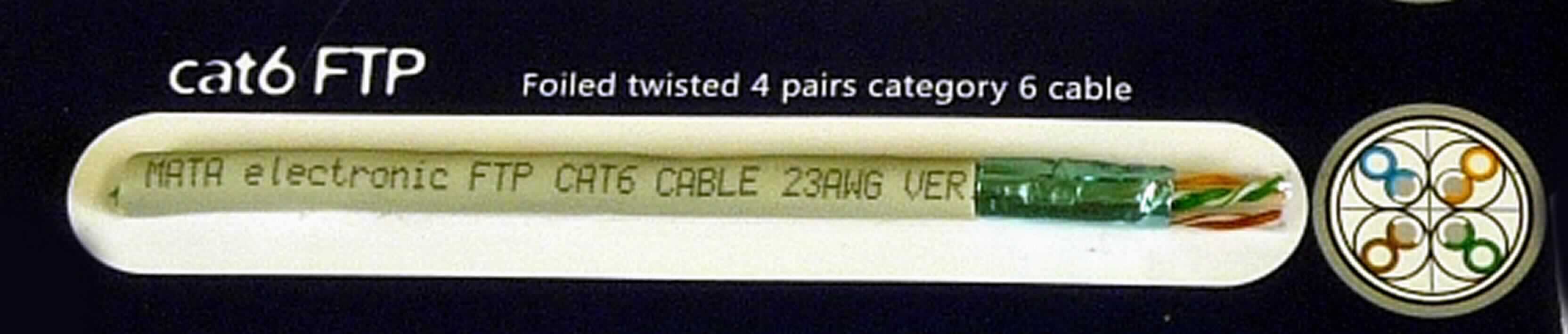 Elektrisches Kabel, sog. "cat6 FTP"-Kabel, aus acht einzelnen, paarweise verdrillten Kupferdrähten (jeweils 23 AWG) mit verschiedenfarbigen Kunststoffisolierungen (PE) und einem Beidraht (sog. "drain wire"), gemeinsam von einer Aluminium-kaschierten Kunsttofffolie und einem Kunststoffmantel (PVC) umgeben ("FTP - foiled twisted pair"), für eine Betriebsspannung von 30 V, für die Verwendung in Telekommunikationsnetzwerken mit Betriebsfrequenzen bis 250 MHz.

Die Ware ist als "elektrisches Kabel, für eine Spannung von 80 V oder weniger, ohne Anschlussstücke, von der für die Telekommunikation verwendeten Art" einzureihen.