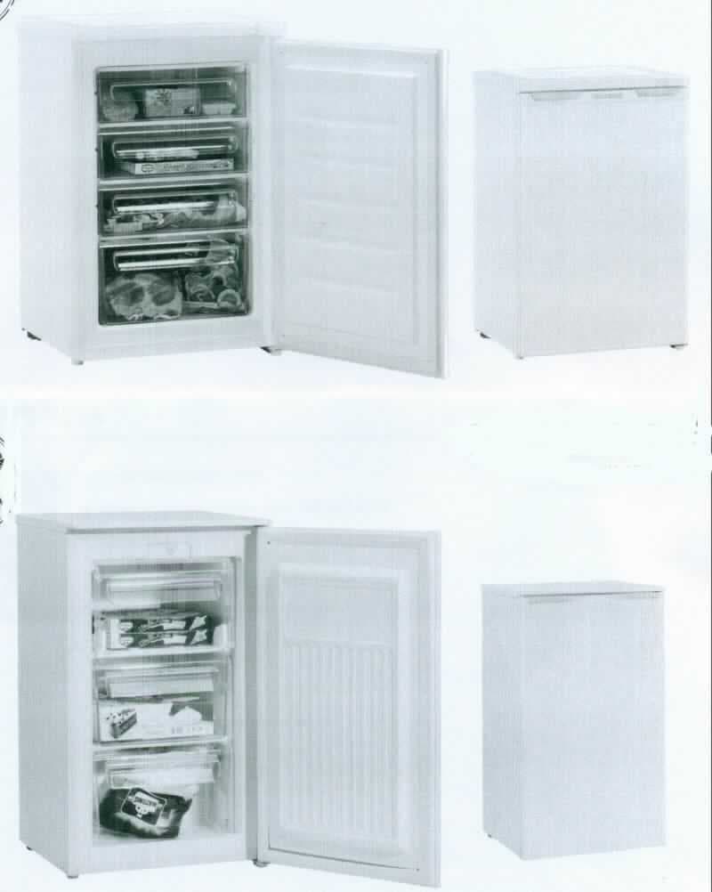 Gefrierschrank,
- aus einem quaderförmigen Gehäuse mit Tür, Kompressorkühlung und Temperaturregler 
  (Abbildung siehe Anlage),
- mit einem Nutzinhalt von 65 l bzw. 80 l und einem Gewicht von 27 kg bzw. 32 kg,
- zum Einfrieren von Lebensmitteln und zum längeren Aufbewahren von Gefriergut.

"Gefrierschrank mit einem Inhalt von weniger als 250 l, nicht für zivile Luftfahrzeuge bestimmt - Gefrierschrank"