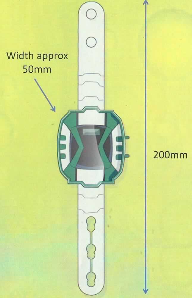 Bei dem sog. "Omnitrix" aus der Serie "Mc Donald's - Ben 10 Watches 2014" handelt es sich um eine Armbanduhr mit einem weiß-grün verzierten Kunststoffgehäuse, mit zwei Funktionstasten zum Stellen und Wechseln der Anzeige der Uhrzeit (Stunden, Minuten, Sekunden und Datumsanzeige). Die mit einem weißen Kunststoffarmband ausgestattete Uhr ist elektrisch betrieben (Batterie) und besitzt eine optoelektronische Anzeige.

Die in einer klarsichtigen Kunststofftüte verpackte Ware ist als "Armbanduhr, andere als der Position 9101, elektrisch betrieben, nur mit optoelektronischer Anzeige" einzureihen.