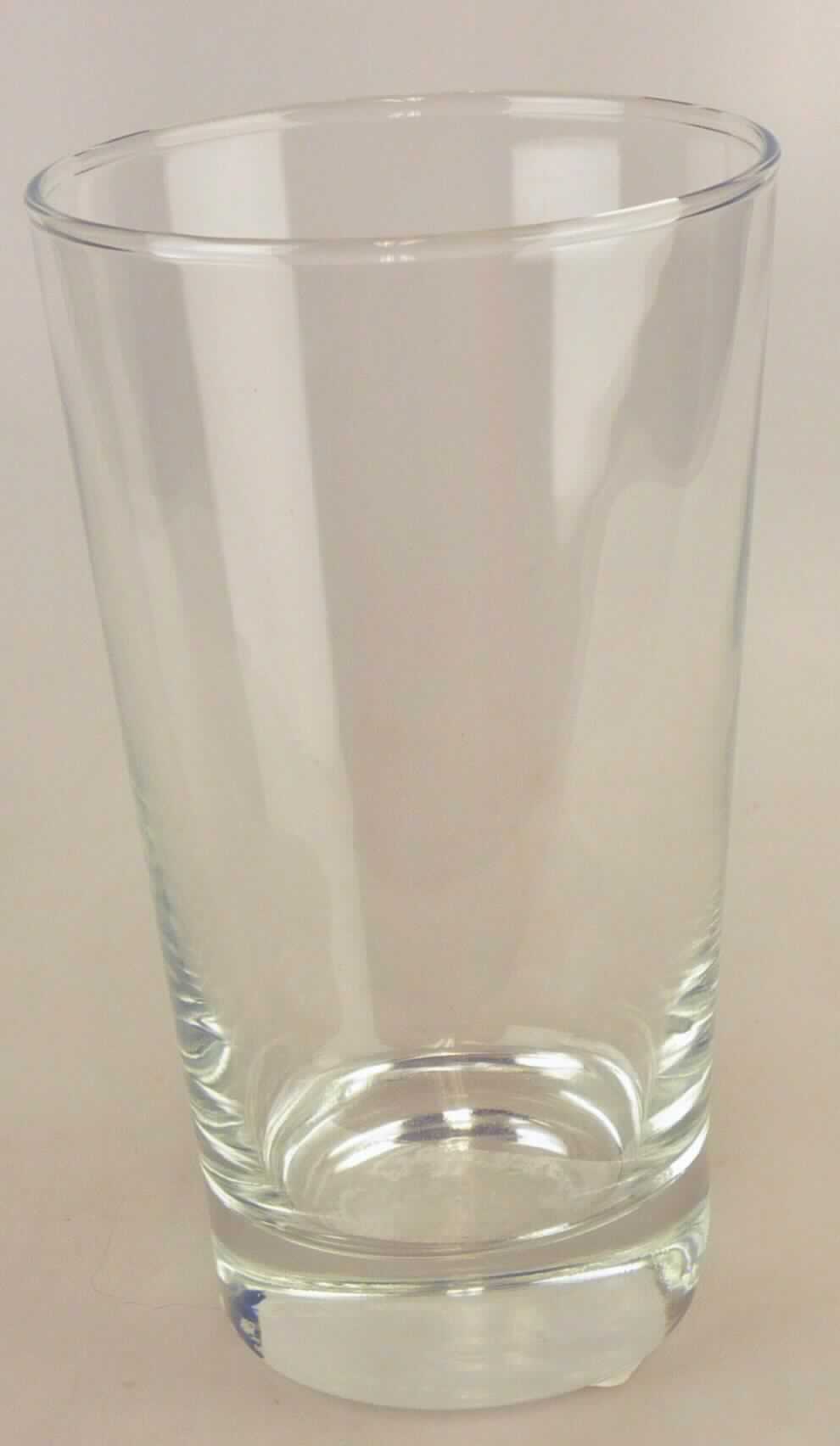 Glasware zur Verwendung bei Tisch, sog. Glasbecher CLEAR AQUA, Klarglas, Art. 0986, Foto siehe Anlage,
- konisch geformtes Trinkglas, 
- aus klarem, gewöhnlichem, mechanisch gefertigtem Glas,
- mit einem abgerundeten oberen Rand, 
- nicht anders (weitergehend) bearbeitet, 
- mit einer Höhe von ca. 15 cm und einem Durchmesser (oben) von ca. 8,5 cm.

"Glasware zur Verwendung bei Tisch, Trinkglas ohne Stiel, aus gewöhnlichem, mechanisch
 gefertigtem Glas, nicht geschliffen oder anders bearbeitet"