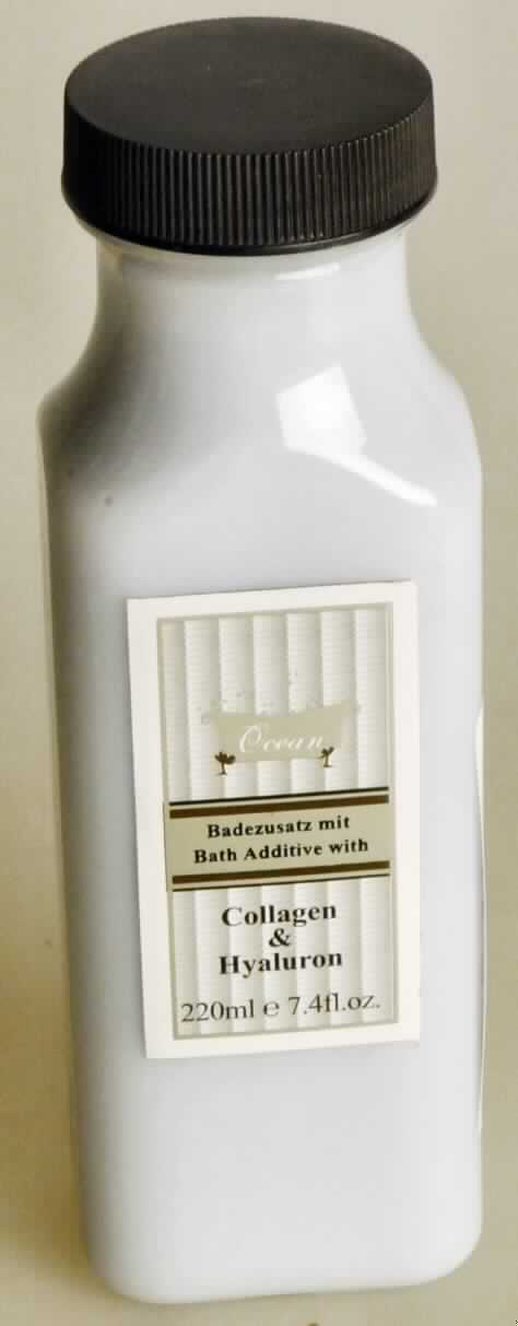 Zubereiteter Badezusatz; Badezusatz mit Collagen und Hyaluron

Bei der vorgelegten Ware handelt es sich um einen blumig riechenden, hellblauen, flüssigen Badezusatz. Die Ware ist in einer durchsichtigen Kunststoffflasche (Inhalt 220 ml) für den Einzelverkauf aufgemacht.

Zolltariflich liegt ein zubereiteter Badezusatz der Position 3307 der Kombinierten Nomenklatur vor.