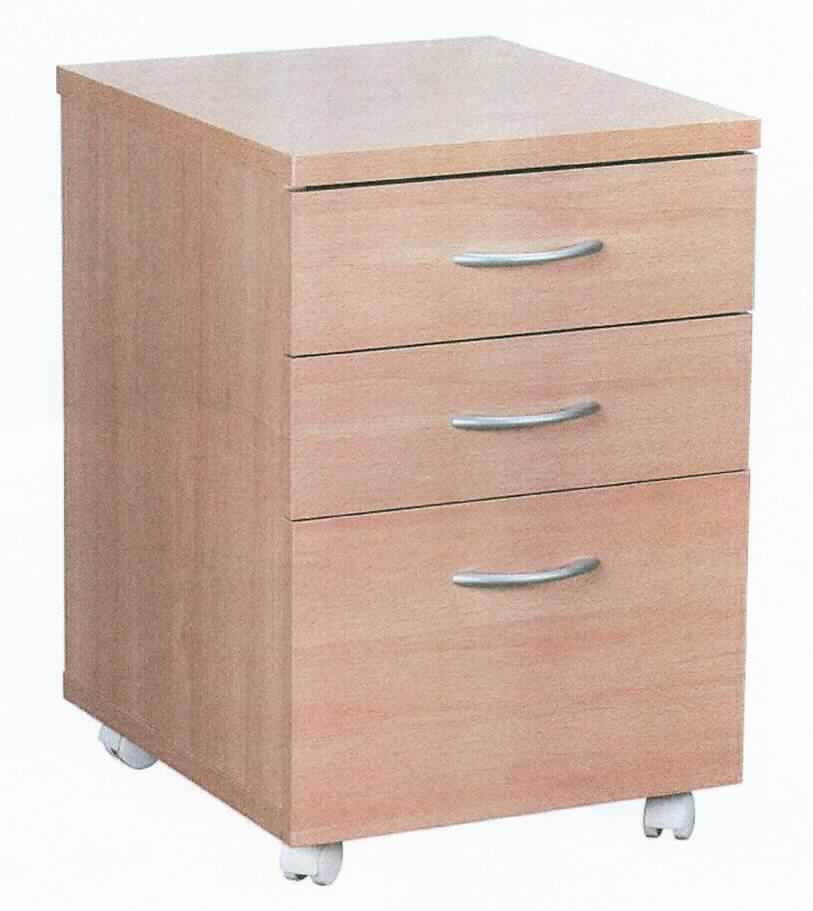 Bei dem sog. "Rollcontainer Buche, Art.-Nr. WL1.342", siehe Abbildung, handelt es sich um ein ca. 48 x 40 x 60 cm (= B x T x H) großes Möbel aus Holz, das im Wesentlichen aus einem rechteckigen Korpus mit drei Schubläden besteht und auf der Unterseite mit vier Rollen versehen ist. 
Das Erzeugnis dient der Ausstattung von Büros und wird zu diesem Zweck auf den Boden gestellt. 

Die Ware ist als "anderes als von den Positionen 9401 und 9402 erfasstes Holzmöbel,  von der in Büros verwendeten Art (Rollcontainer) einzureihen.
