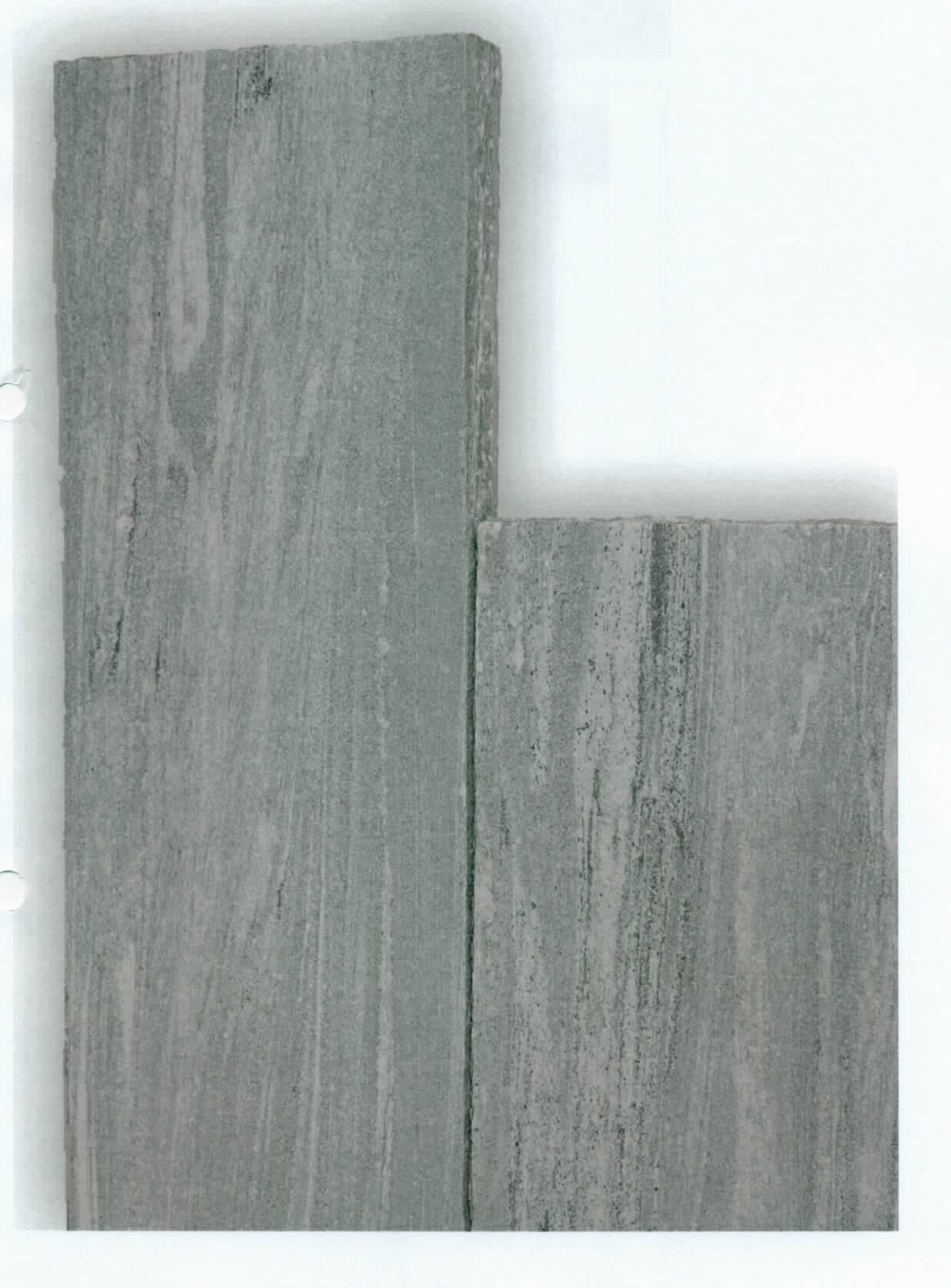 Angaben:
Palisaden -10x50 cm- BISCA -satiniert- 
Bearbeitung: Oberfläche & Rückseite geflammt & gebürstet, Seiten gespalten & überspitzt
Farbe: silbergrau-liniert
Material: Gneis 
Herkunft: China 
Größe: 10x50x100 cm 140 kg/Stück 
Größe: 10x50x150 cm 210 kg/Stück 
Größe: 10x50x200 cm 280 kg/Stück 
Größe: 10x50x250 cm 350 kg/Stück 
Größe: 10x50x295 cm 420 kg/Stück
 
Befund:
Bearbeitete Werksteine und Waren daraus