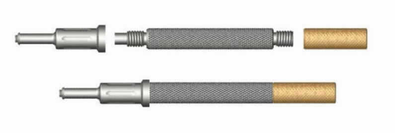 Prothetisches Instrument, sog. Locator Instrument, Art.-Nr. 08393, bestehend aus einem länglichen, dreiteiligen, spezifisch geformten Instrument aus Werkzeugstahl. Der vordere Teil wird als Patrizen Entfernungs-Werkzeug, der mittlere Teil als Patrizen Einsetz-Werkzeug und der goldfarbene Teil als Attachment Eindreh-Werkzeug bezeichnet. Das Patrizen Einsetz-Werkzeug weist an beiden Ende je ein Außengewinde auf, das Patrizen Entfernungs-Werkzeug und das Attachment Eindreh-Werkzeug weisen je ein Innengewinde auf, wodurch die drei Teile miteinander verbunden werden.
Äußere Form: siehe Abbildung in der Anlage.
Das zahnärztliche Instrument dient zur manuellen Montage eines Locator Attachments auf einem Implantat (goldfarbener Teil), dem Entfernen einer verbrauchten Retentionshülse/Nylon-Matrize (vorderer Teil) sowie dem Setzen einer neuen Retentionshülse (mittlerer Teil) zur Befestigung von abnehmbarem Zahnersatz (Zahnprothese), wobei Attachment, Implantat und Nylon-Matrize nicht Gegenstand dieser Auskunft sind.

Die Ware wird als "zahnärztliches Instrument, nicht von den Unterpositionen (KN) 9018 1100 bis 9018 4910 erfasst" eingereiht.