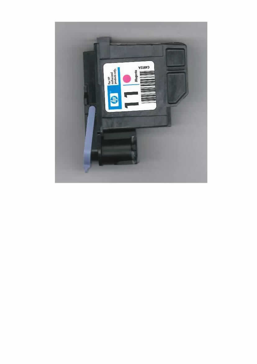 Es handelt sich bei dem sog. "Druckkopf für Drucker" (VPN: C4812A / +PRINT hEAD NO 11 MAGENTA) um ein mit Tinte befülltes Kunststoffgehäuse mit integriertem Druckkopf. Die in Kunststofffolie und bedruckter Pappschachtel verpackte Tintenkartusche / Tintenpatrone ist zum Einbau in Geräte der Position 8443 (Drucker) bestimmt. 

Das Erzeugnis wird als "Teil, erkennbar ausschließlich für Geräte der Position 8443 bestimmt, nicht von der Unterposition (HS) 8443 91 und der Unterposition (KN) 8443 9910 erfasst" eingereiht.

Anlage: 1 Abbildung